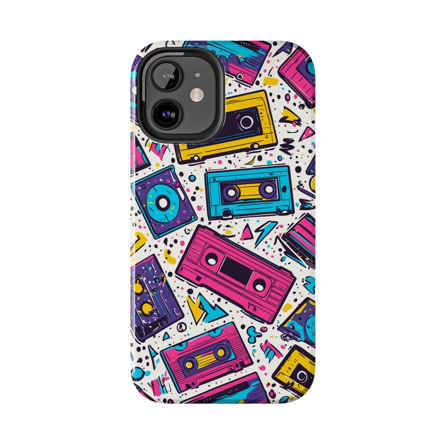 Retro Cassette Vibes Tough iPhone Case – Bold 80s Tape Design, Shockproof Protection - BOGO Cases