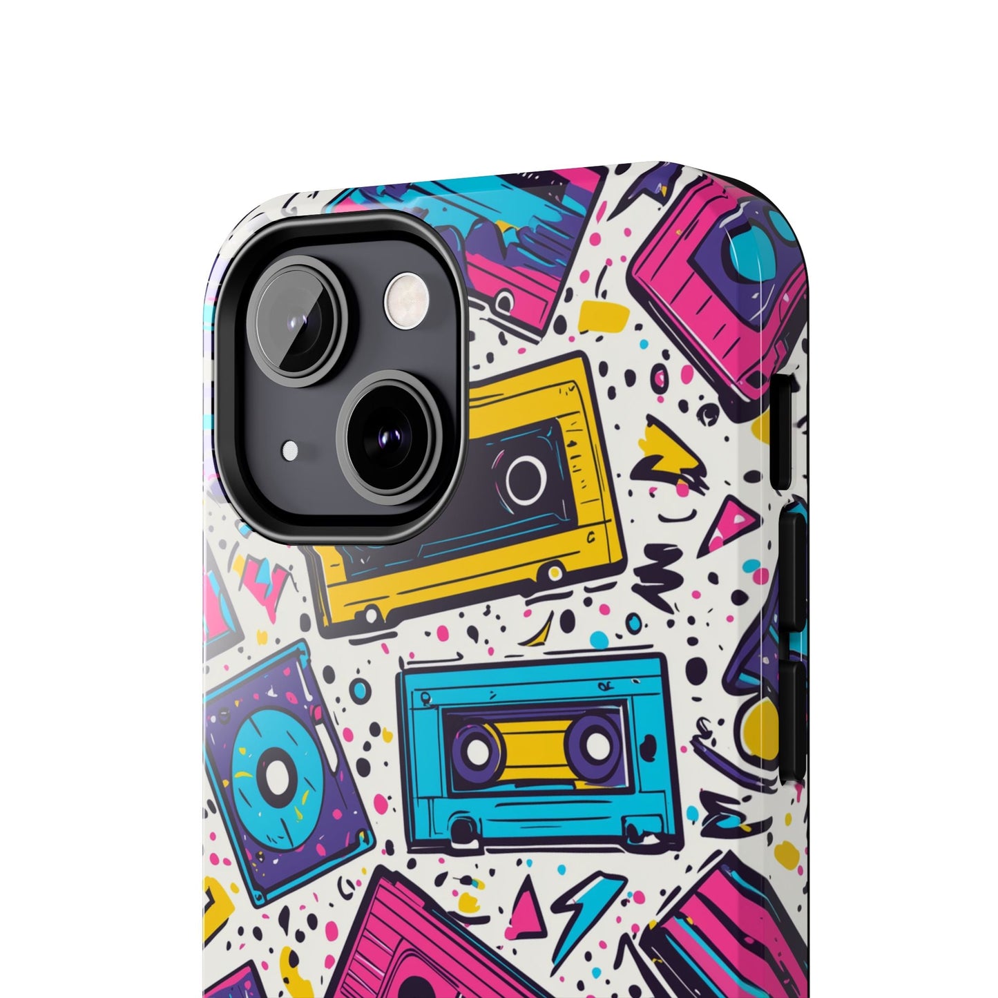 Retro Cassette Vibes Tough iPhone Case – Bold 80s Tape Design, Shockproof Protection - BOGO Cases