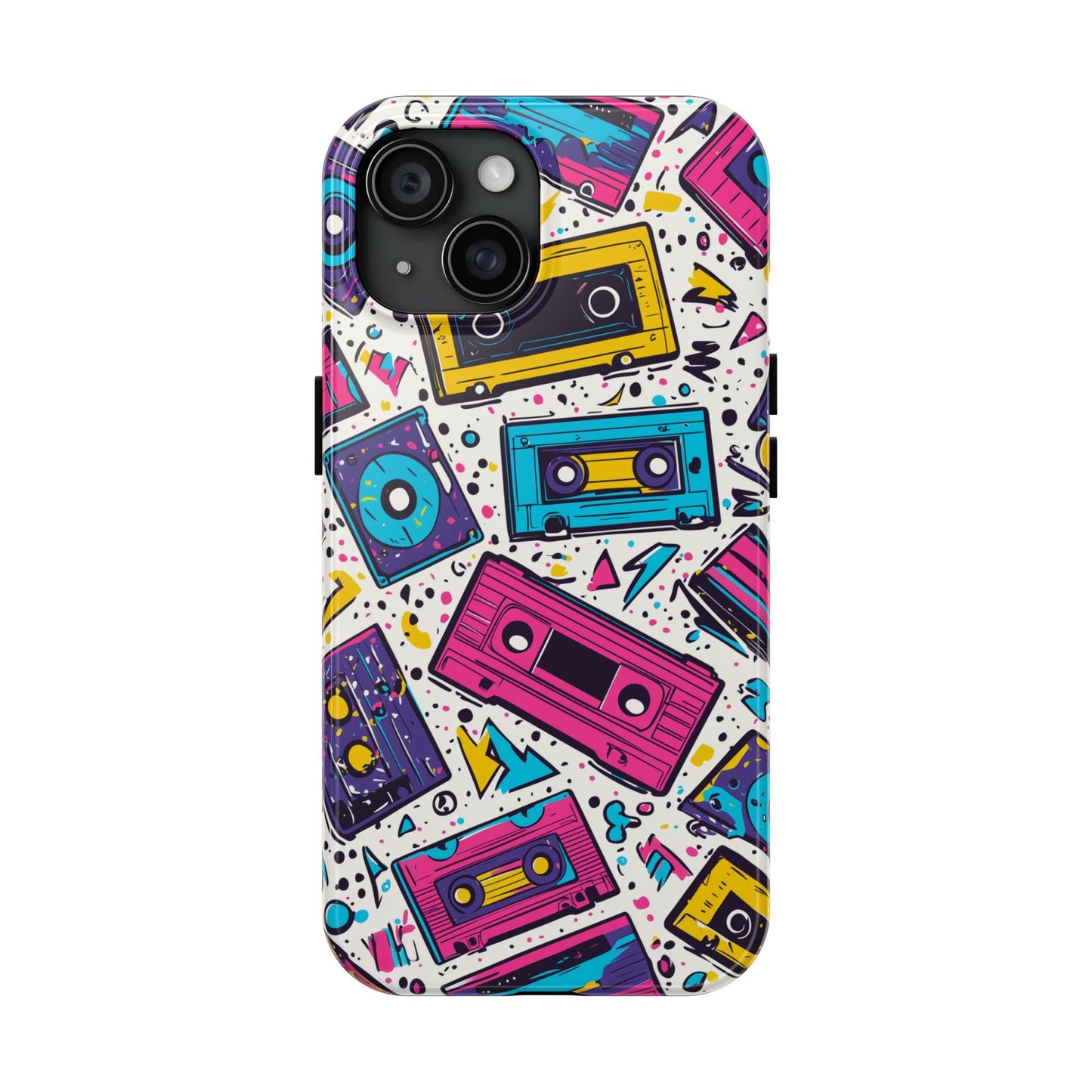 Retro Cassette Vibes Tough iPhone Case – Bold 80s Tape Design, Shockproof Protection - BOGO Cases