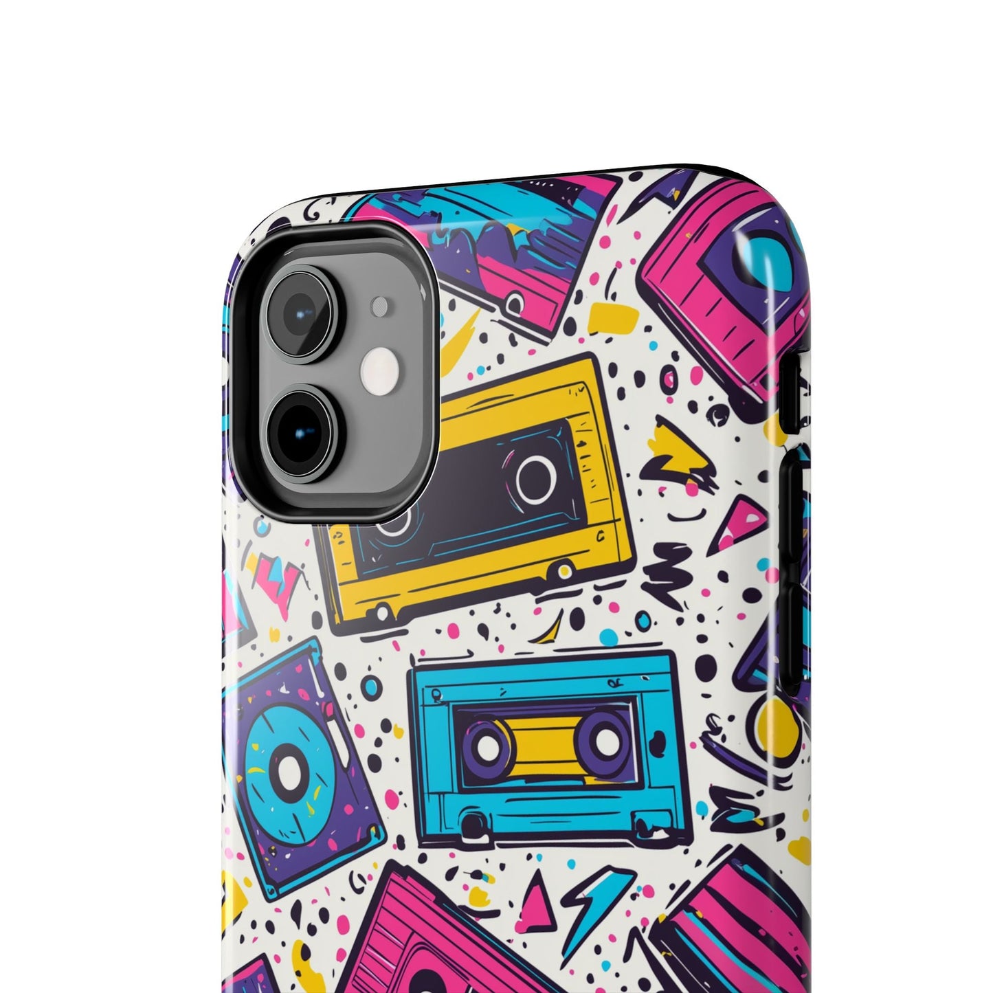 Retro Cassette Vibes Tough iPhone Case – Bold 80s Tape Design, Shockproof Protection - BOGO Cases