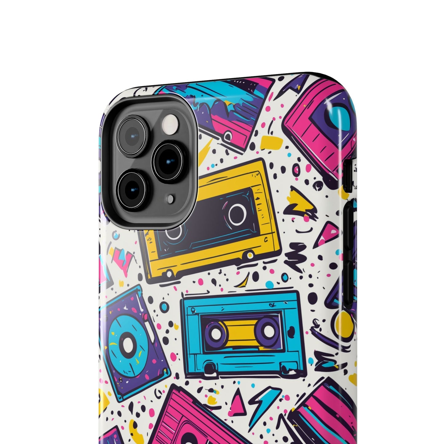 Retro Cassette Vibes Tough iPhone Case – Bold 80s Tape Design, Shockproof Protection - BOGO Cases