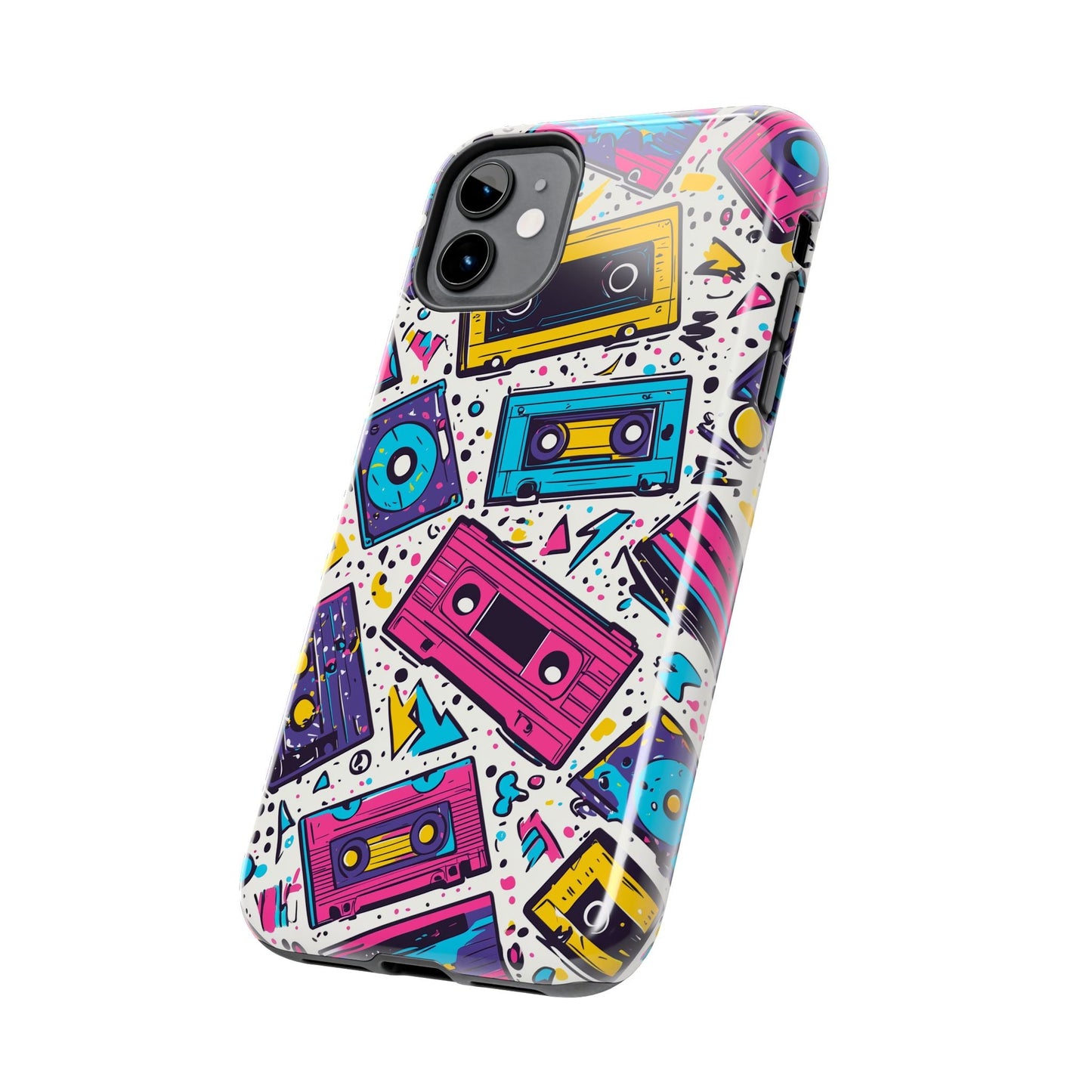 Retro Cassette Vibes Tough iPhone Case – Bold 80s Tape Design, Shockproof Protection - BOGO Cases