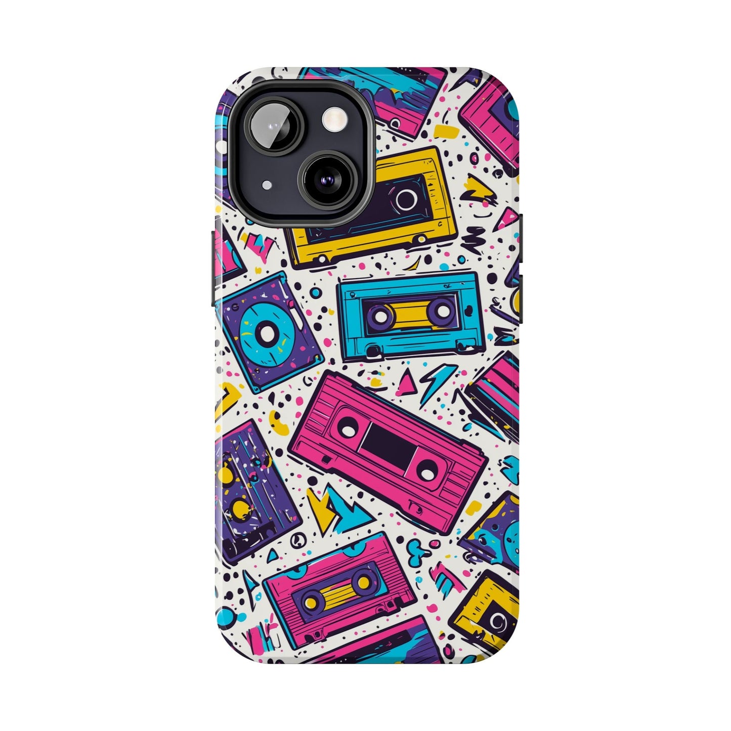 Retro Cassette Vibes Tough iPhone Case – Bold 80s Tape Design, Shockproof Protection - BOGO Cases