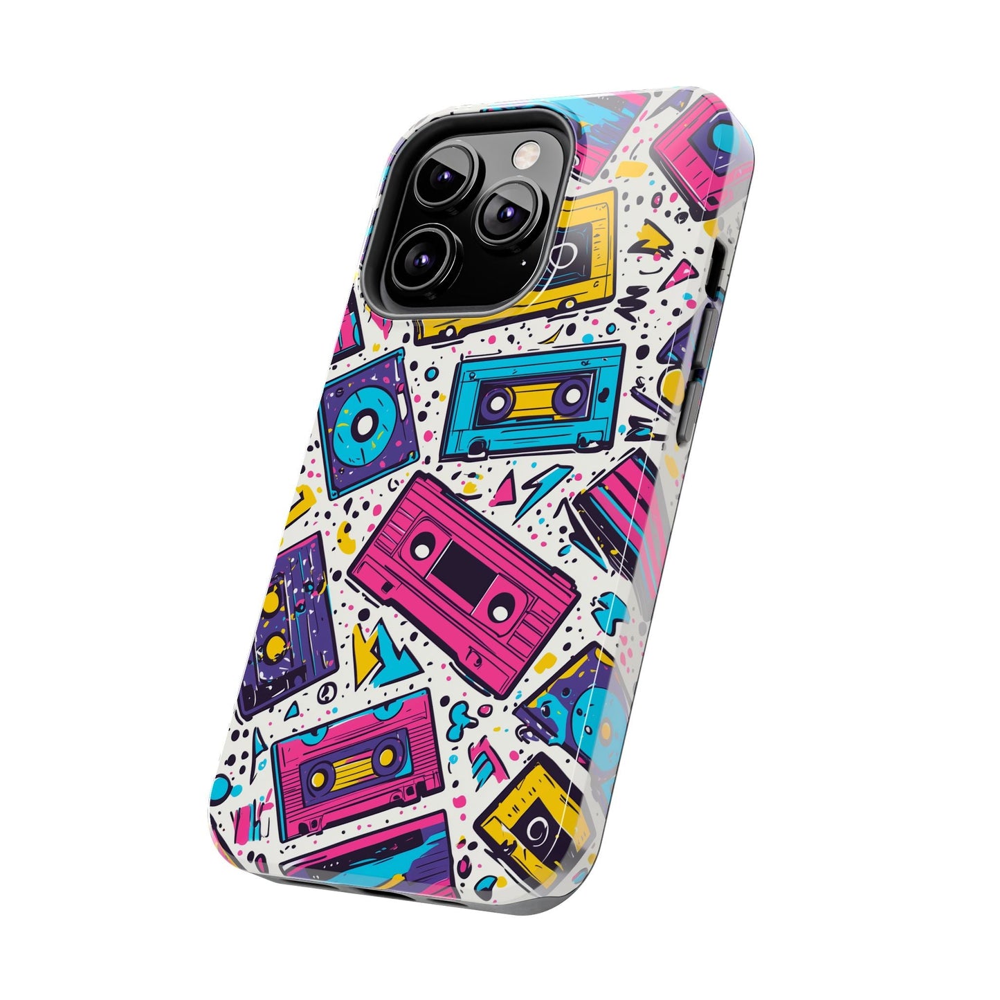 Retro Cassette Vibes Tough iPhone Case – Bold 80s Tape Design, Shockproof Protection - BOGO Cases