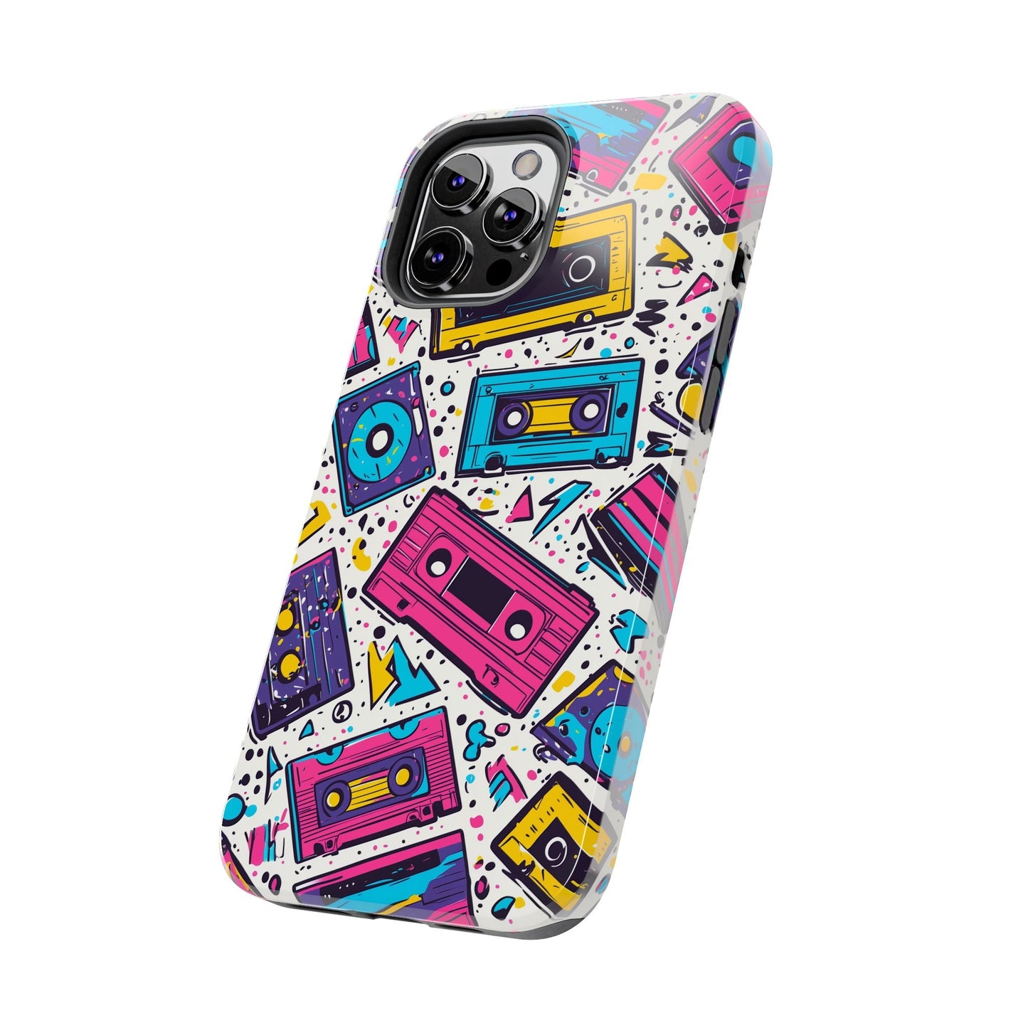 Retro Cassette Vibes Tough iPhone Case – Bold 80s Tape Design, Shockproof Protection - BOGO Cases