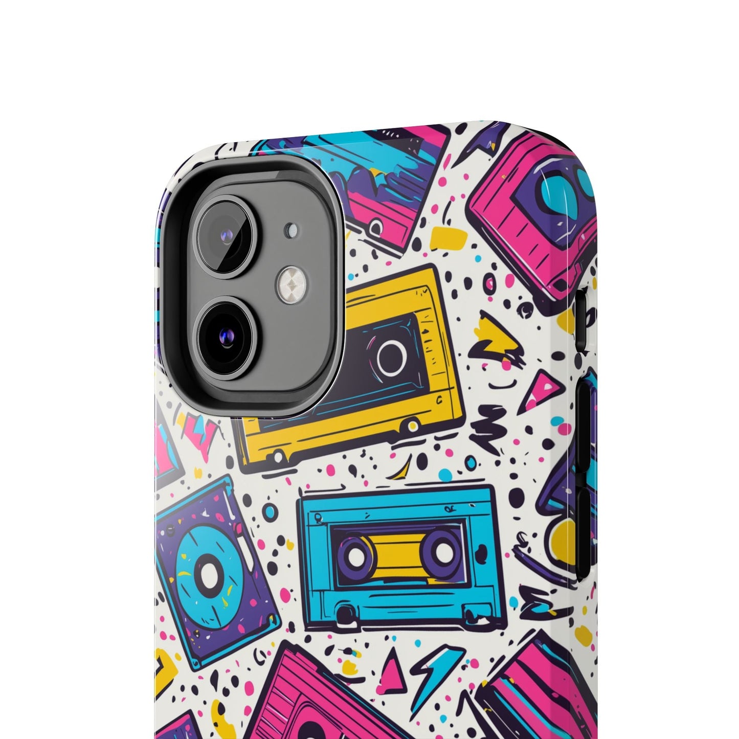 Retro Cassette Vibes Tough iPhone Case – Bold 80s Tape Design, Shockproof Protection - BOGO Cases
