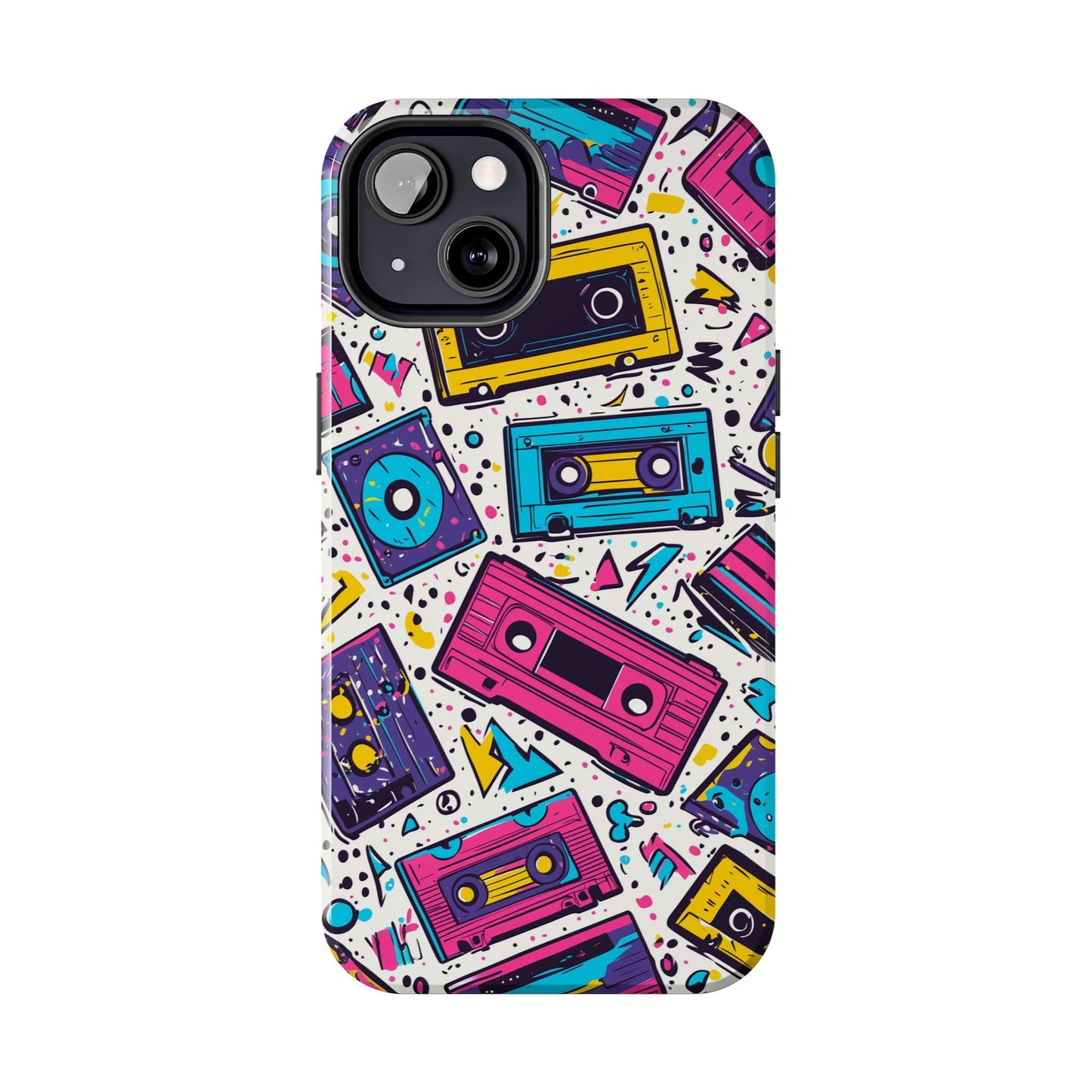 Retro Cassette Vibes Tough iPhone Case – Bold 80s Tape Design, Shockproof Protection - BOGO Cases