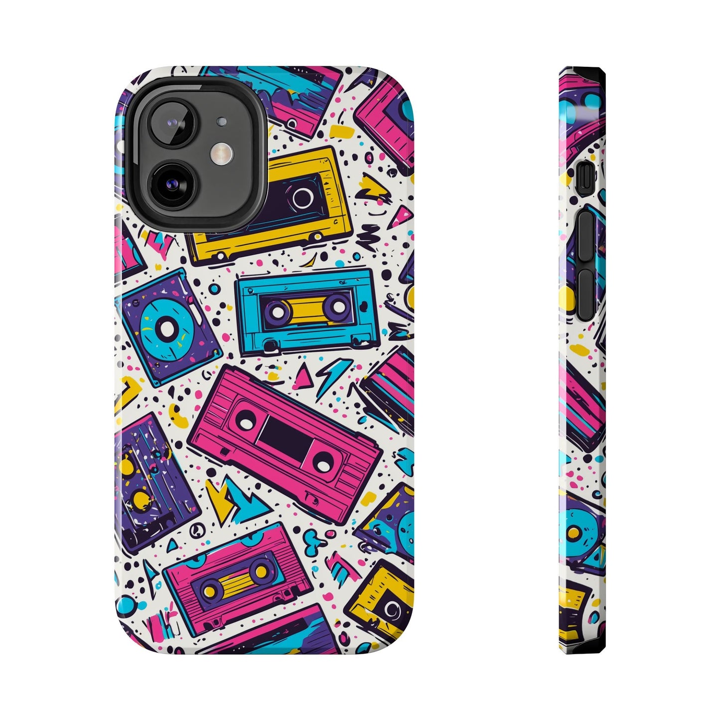Retro Cassette Vibes Tough iPhone Case – Bold 80s Tape Design, Shockproof Protection - BOGO Cases