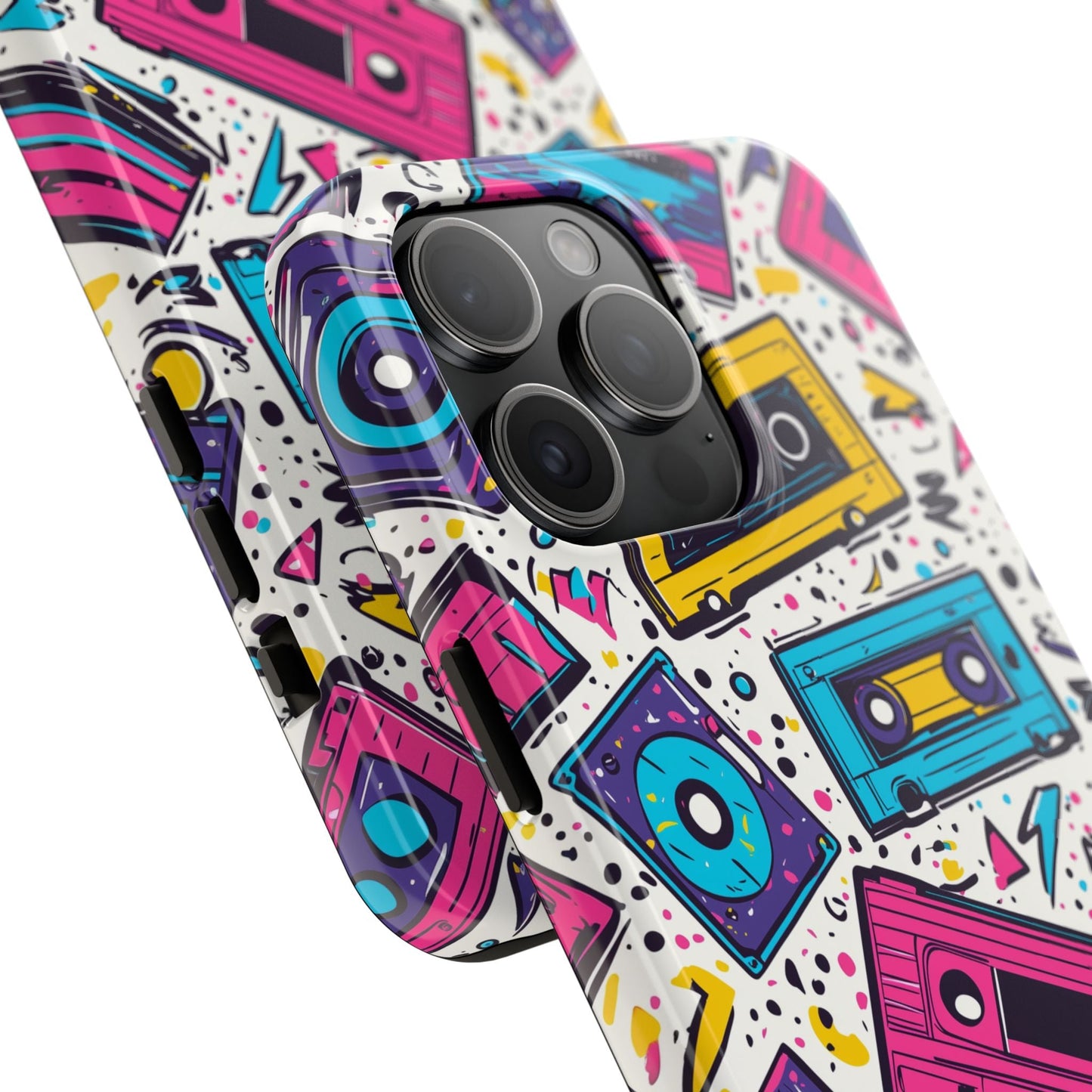 Retro Cassette Vibes Tough iPhone Case – Bold 80s Tape Design, Shockproof Protection - BOGO Cases