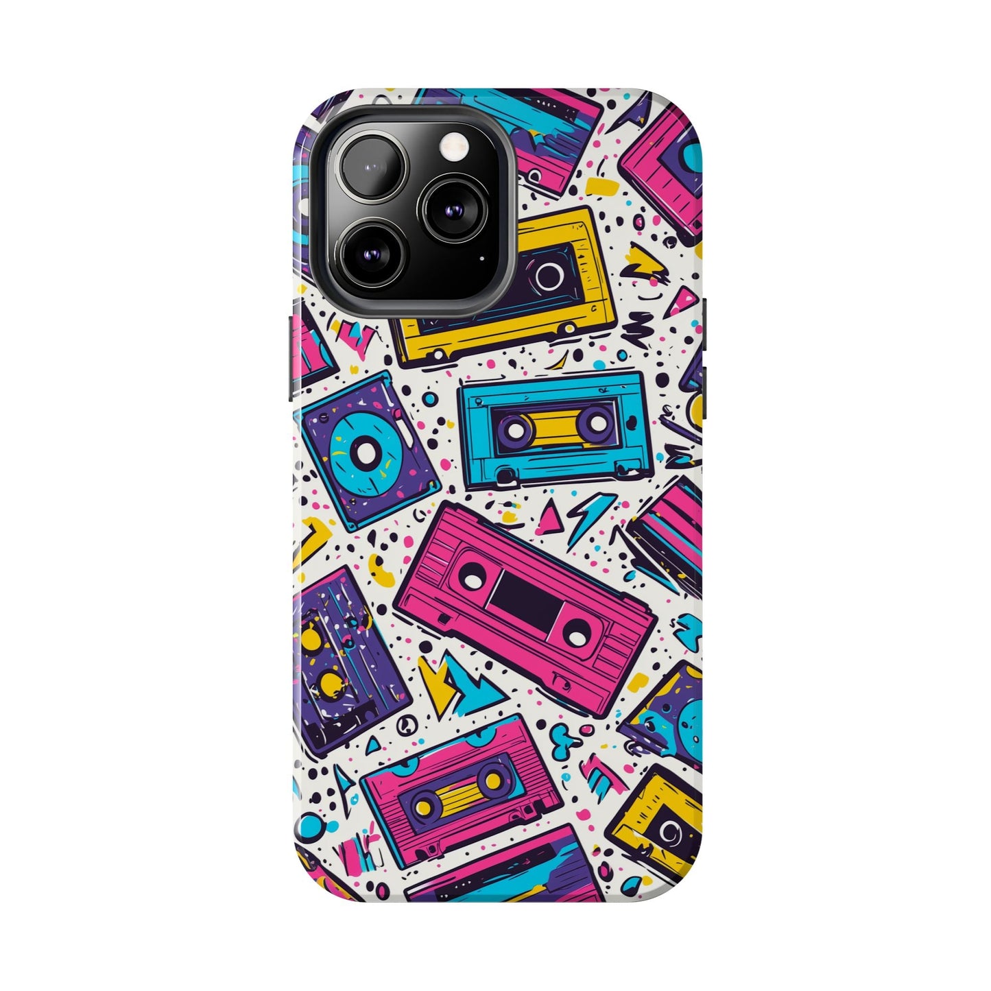 Retro Cassette Vibes Tough iPhone Case – Bold 80s Tape Design, Shockproof Protection - BOGO Cases