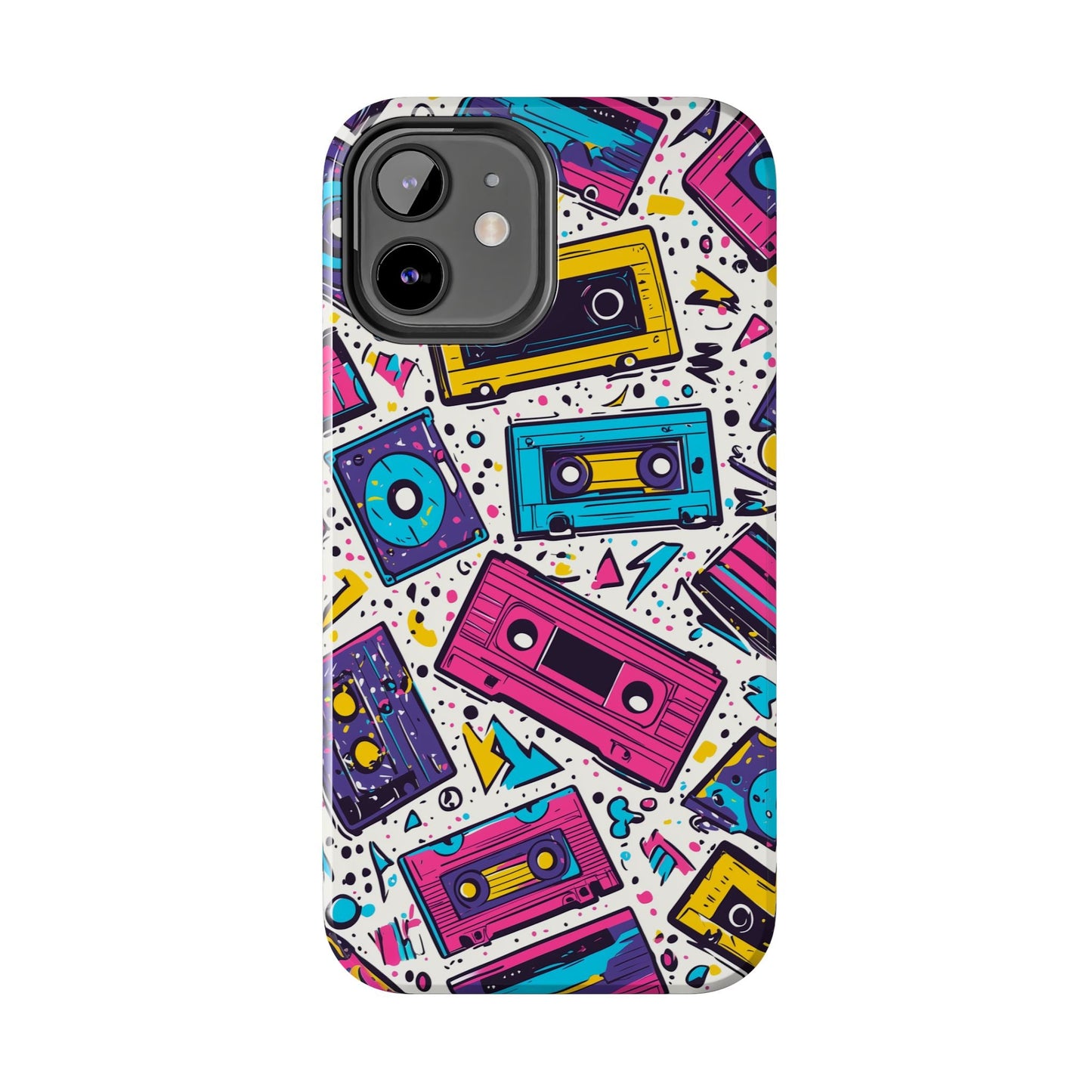 Retro Cassette Vibes Tough iPhone Case – Bold 80s Tape Design, Shockproof Protection - BOGO Cases