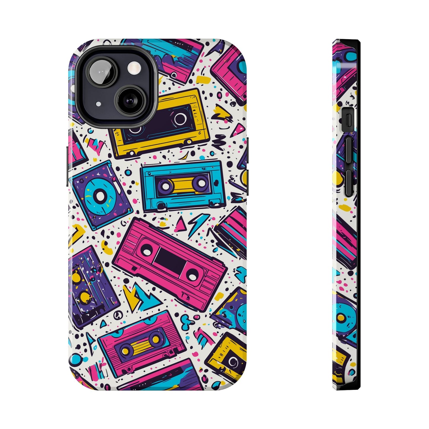 Retro Cassette Vibes Tough iPhone Case – Bold 80s Tape Design, Shockproof Protection - BOGO Cases