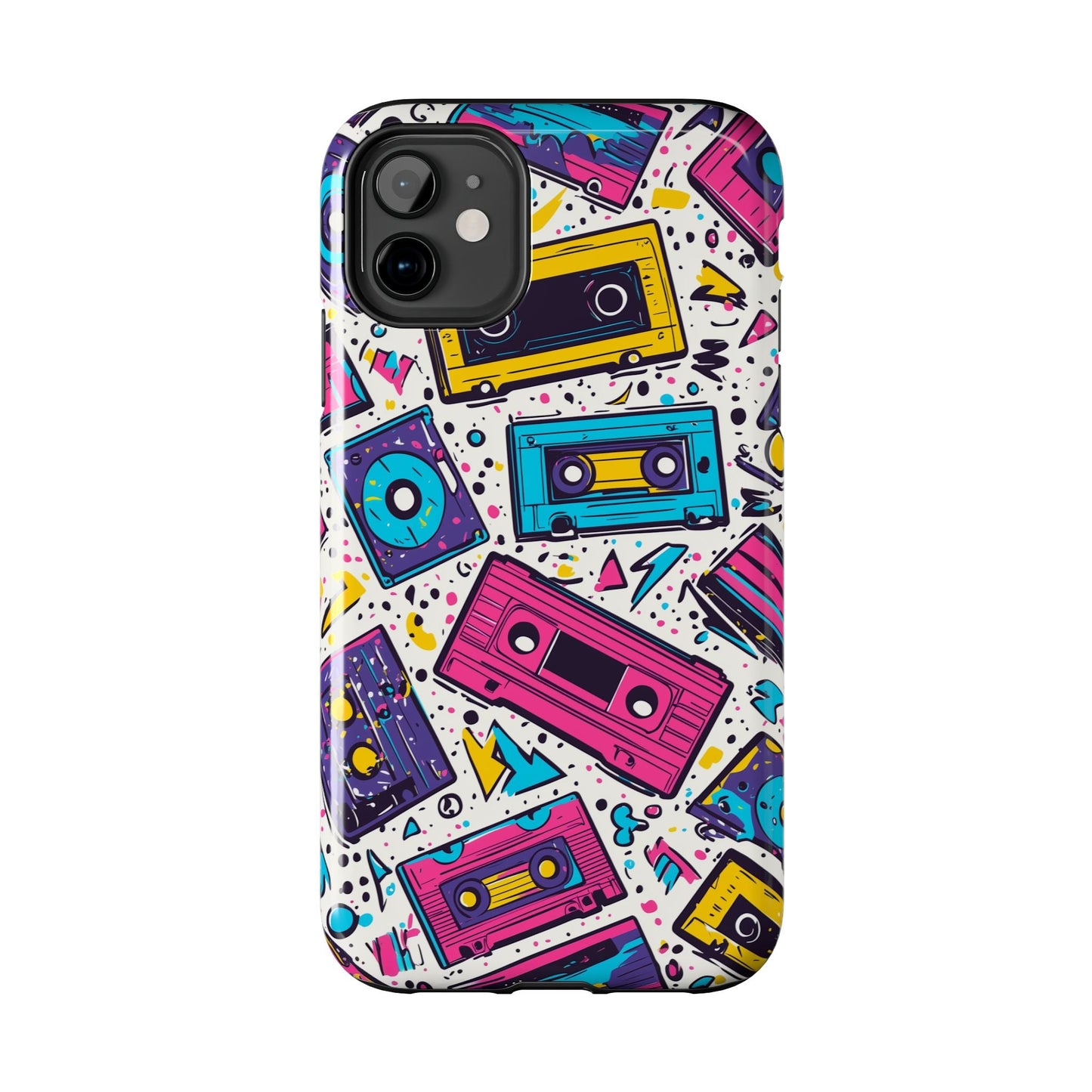 Retro Cassette Vibes Tough iPhone Case – Bold 80s Tape Design, Shockproof Protection - BOGO Cases