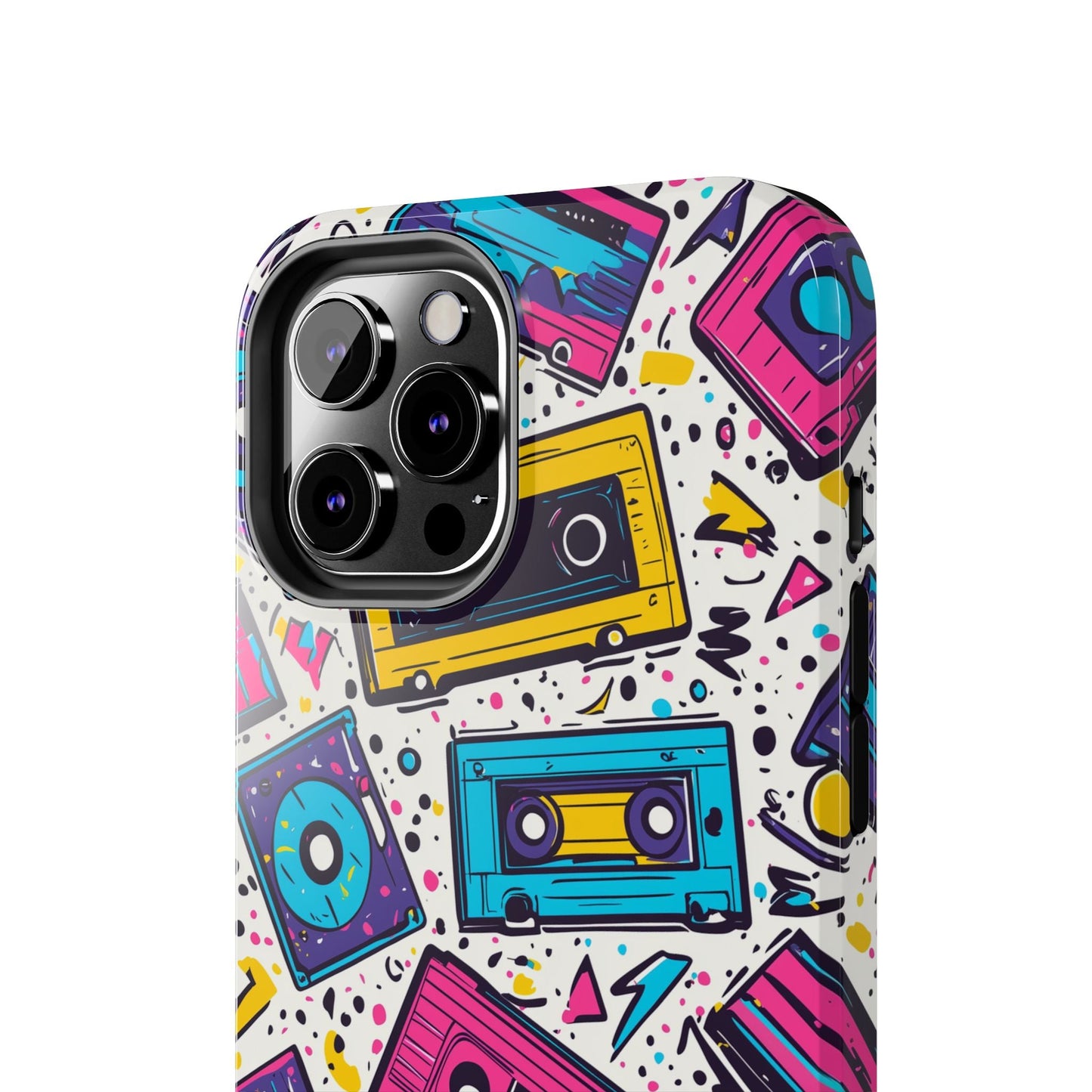 Retro Cassette Vibes Tough iPhone Case – Bold 80s Tape Design, Shockproof Protection - BOGO Cases