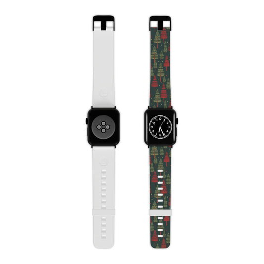 Retro Christmas Trees Pattern Apple Watch Band - BOGO Cases