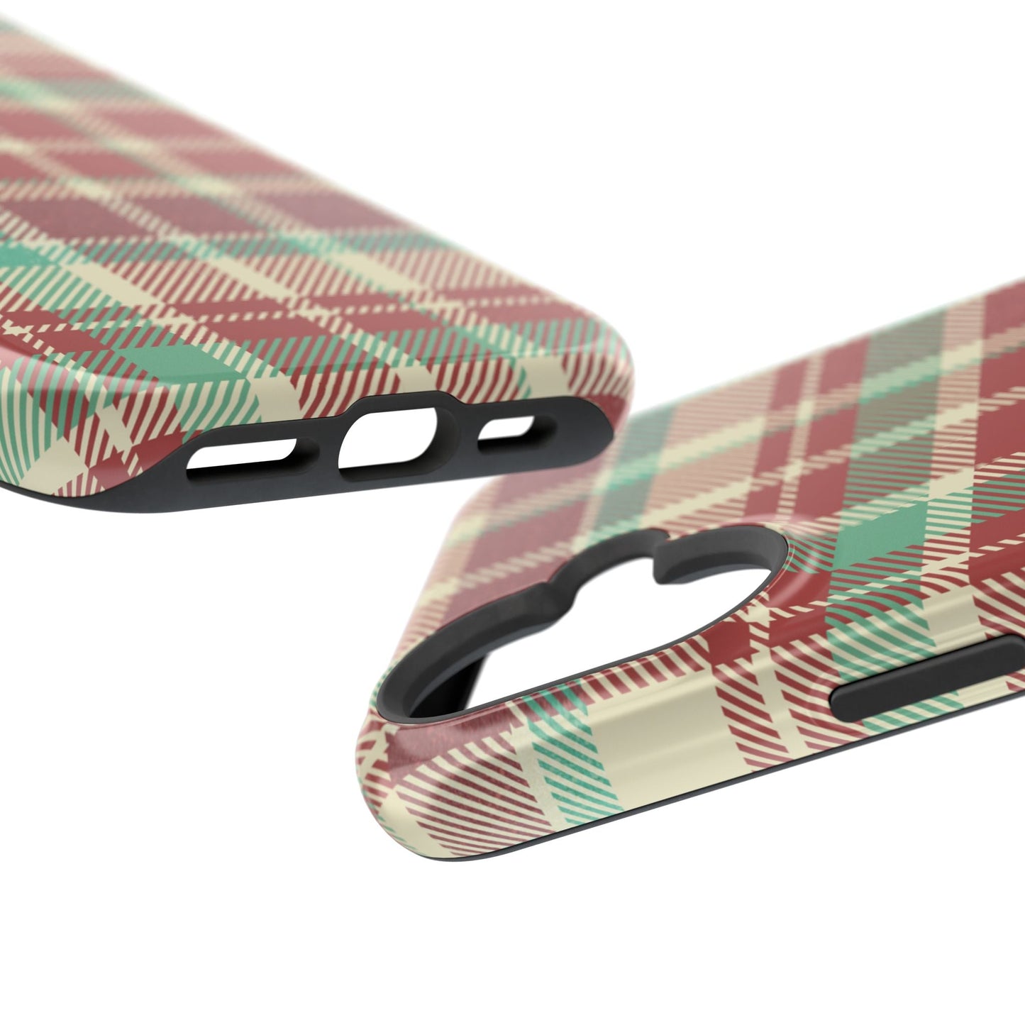Retro Red & Cream Plaid – MagSafe iPhone Case with Classic Elegance - BOGO Cases