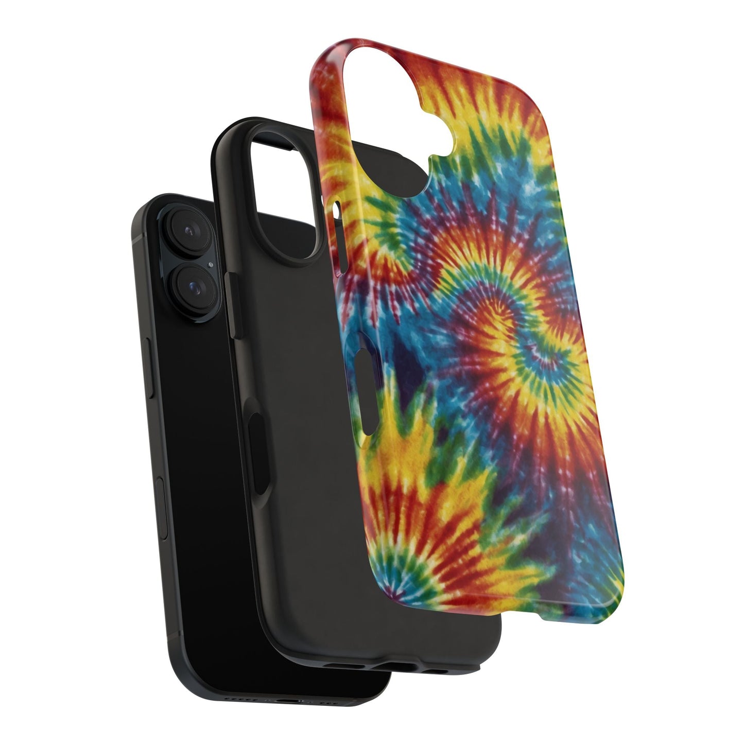 Retro Tie - Dye Swirl iPhone Case – Rainbow Spiral Design - BOGO Cases