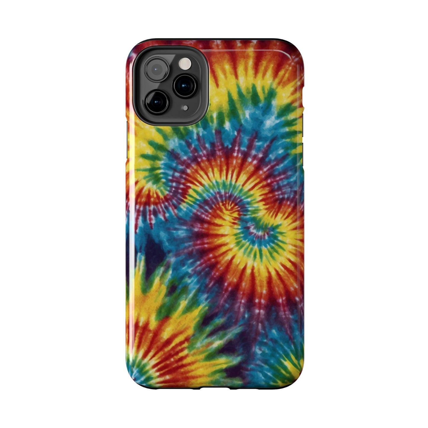 Retro Tie - Dye Swirl iPhone Case – Rainbow Spiral Design - BOGO Cases