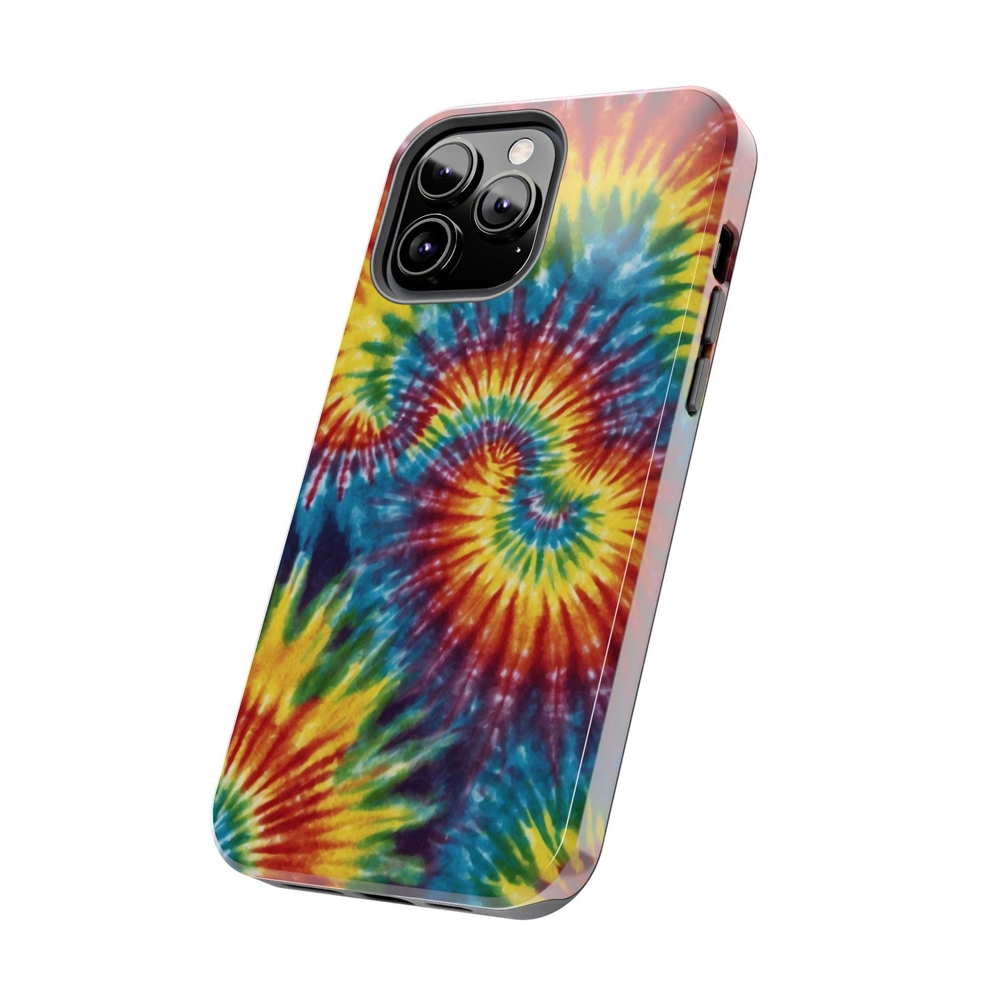 Retro Tie - Dye Swirl iPhone Case – Rainbow Spiral Design - BOGO Cases