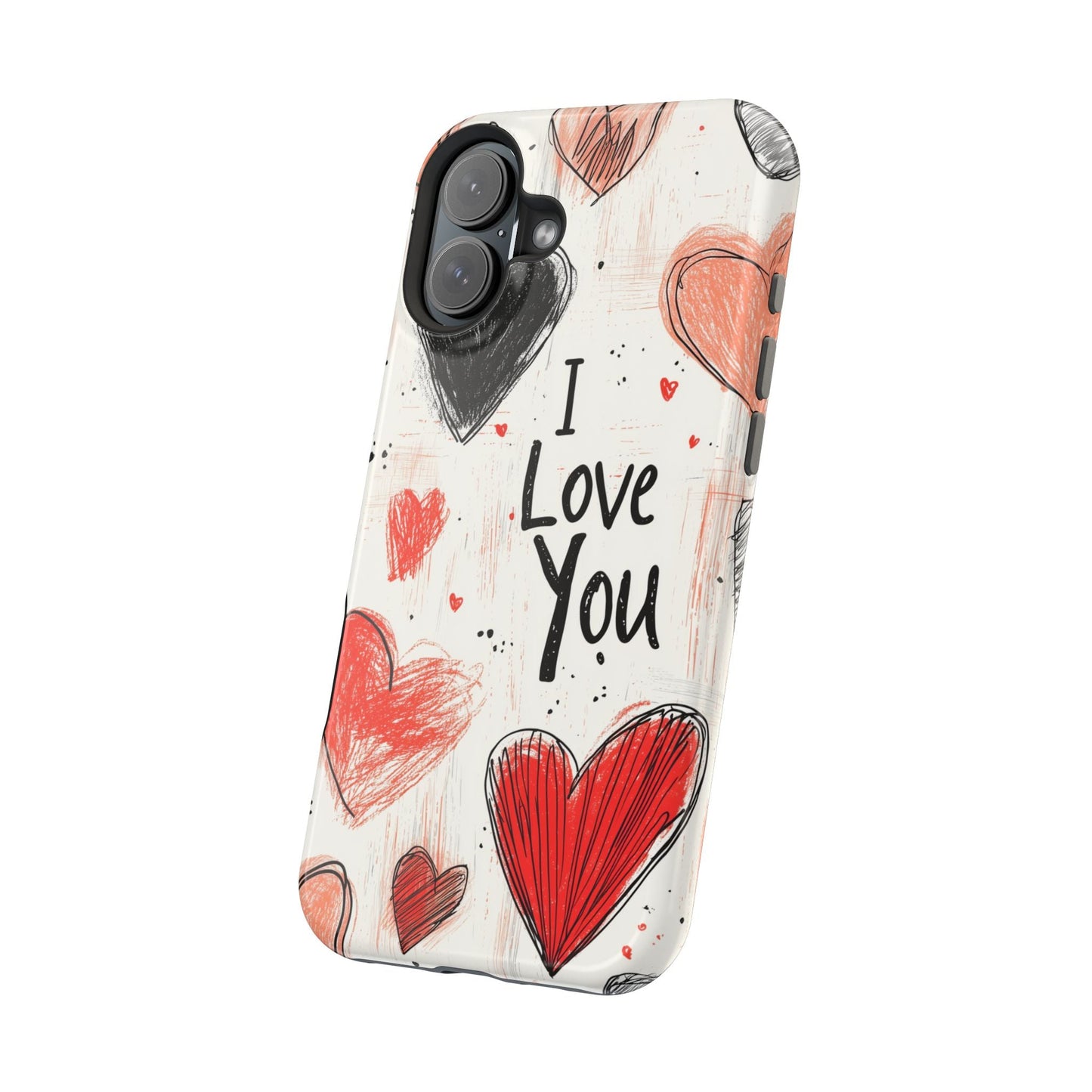 Romantic "I Love You" Heart Sketch - MagSafe Compatible Case - BOGO Cases