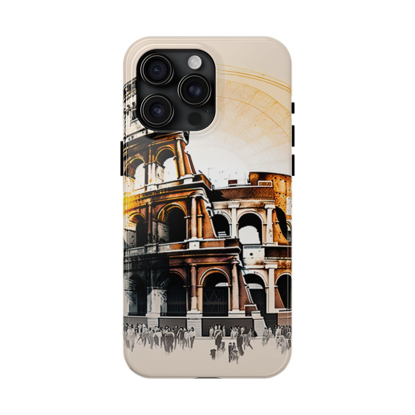 Rome Colosseum iPhone Case - Vintage Illustration Style with Italian Landmark Design - BOGO Cases