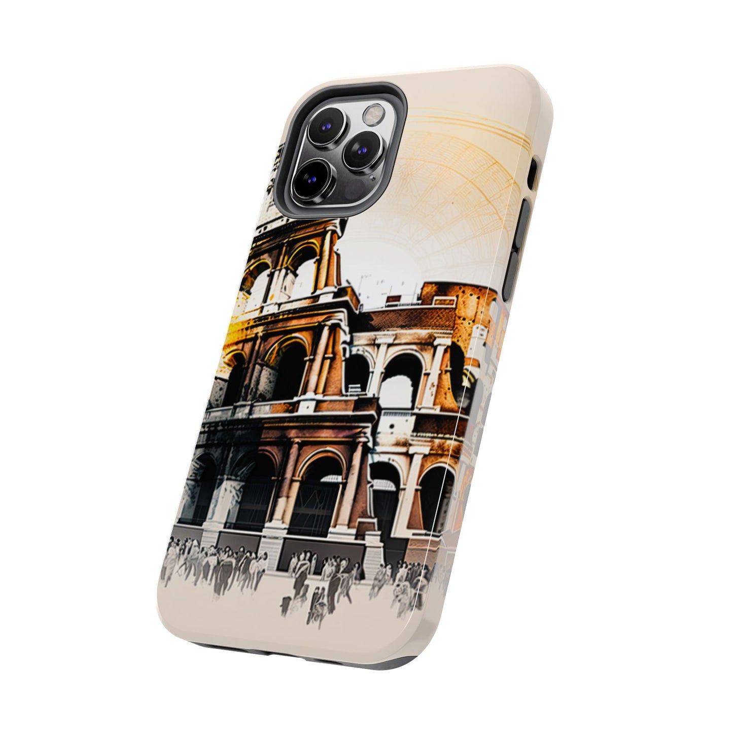 Rome Colosseum iPhone Case - Vintage Illustration Style with Italian Landmark Design - BOGO Cases