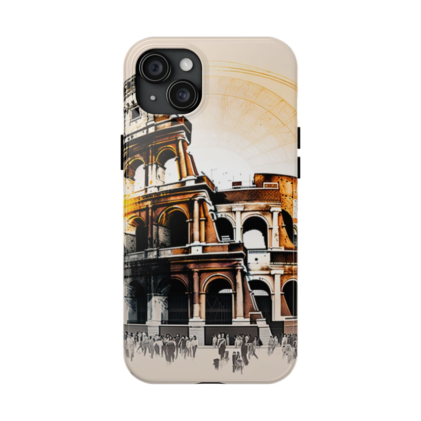 Rome Colosseum iPhone Case - Vintage Illustration Style with Italian Landmark Design - BOGO Cases