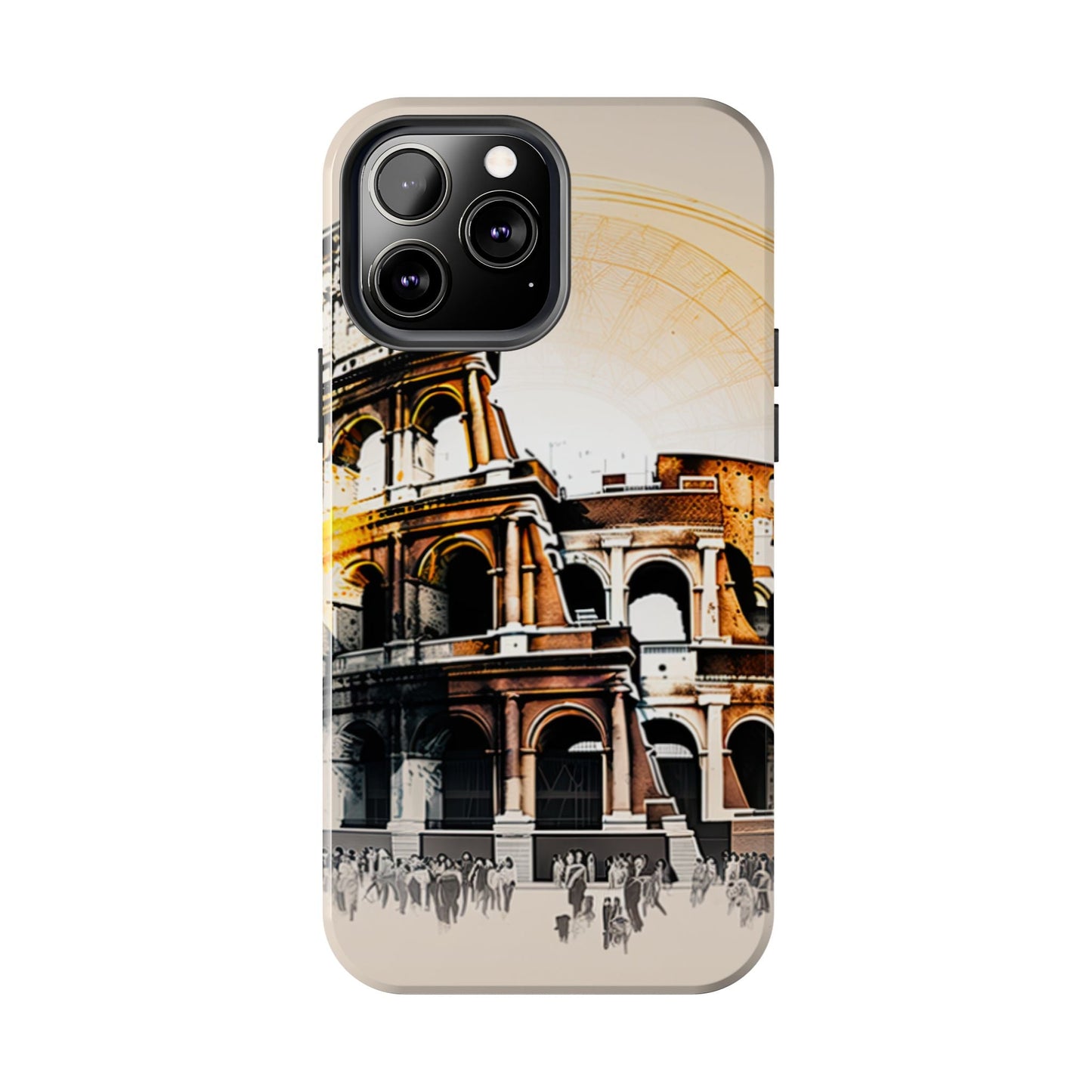 Rome Colosseum iPhone Case - Vintage Illustration Style with Italian Landmark Design - BOGO Cases