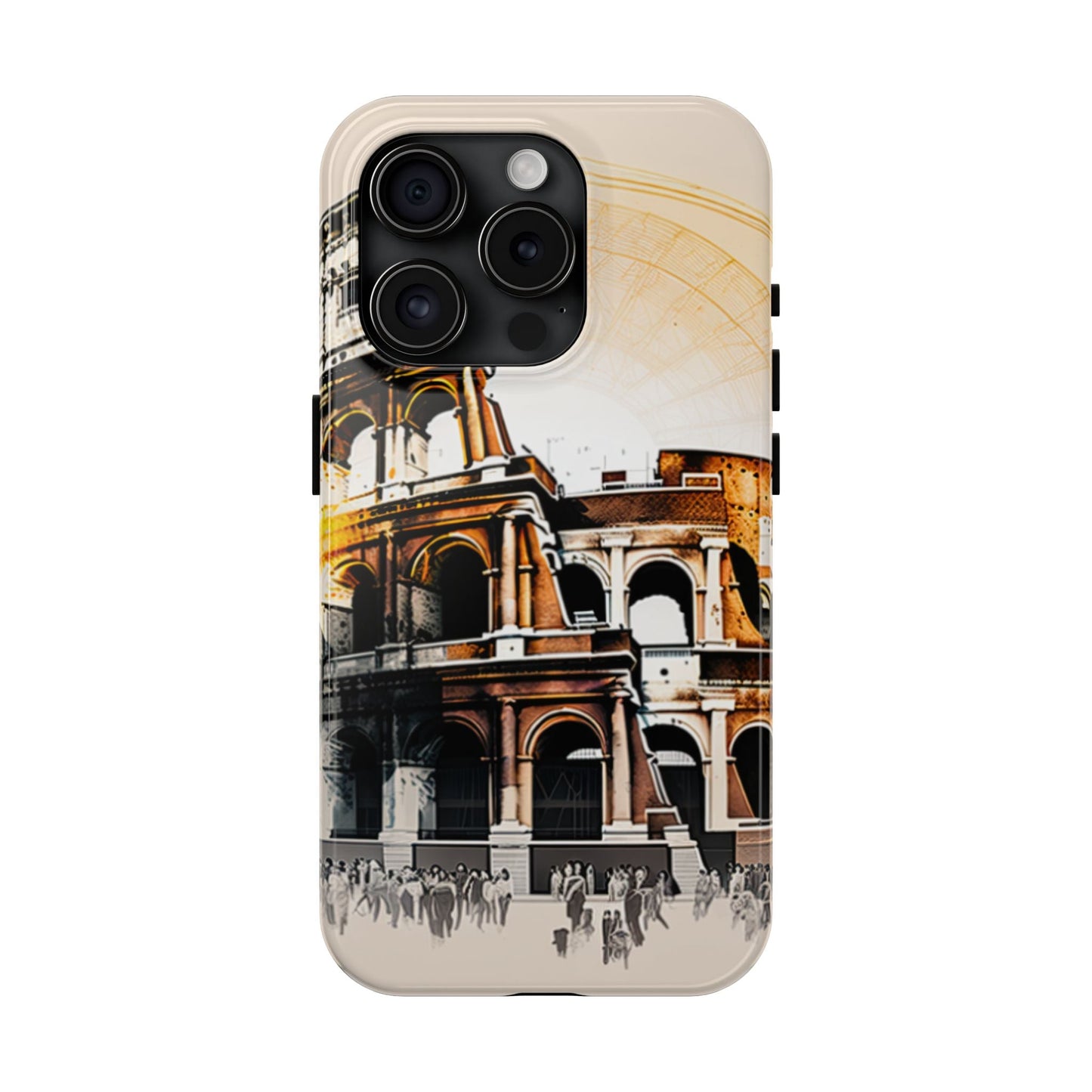 Rome Colosseum iPhone Case - Vintage Illustration Style with Italian Landmark Design - BOGO Cases