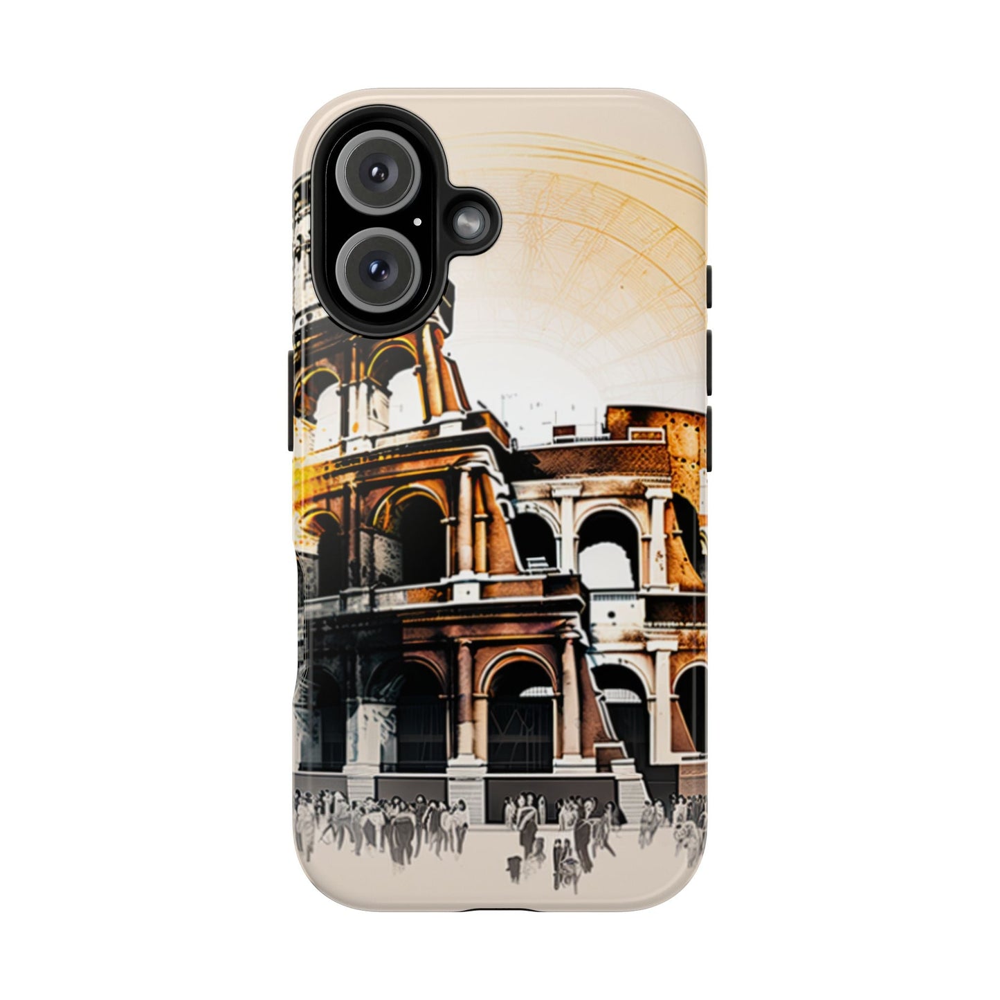 Rome Colosseum iPhone Case - Vintage Illustration Style with Italian Landmark Design - BOGO Cases