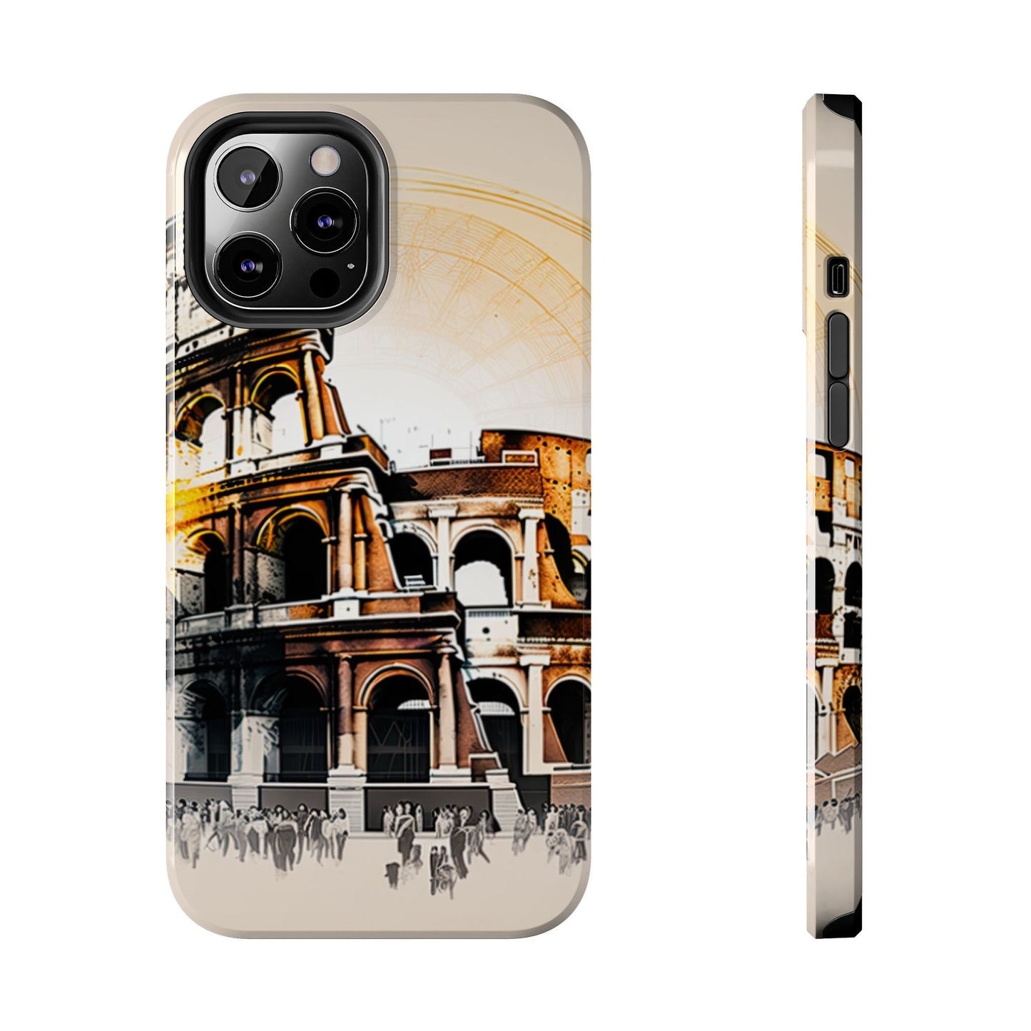 Rome Colosseum iPhone Case - Vintage Illustration Style with Italian Landmark Design - BOGO Cases