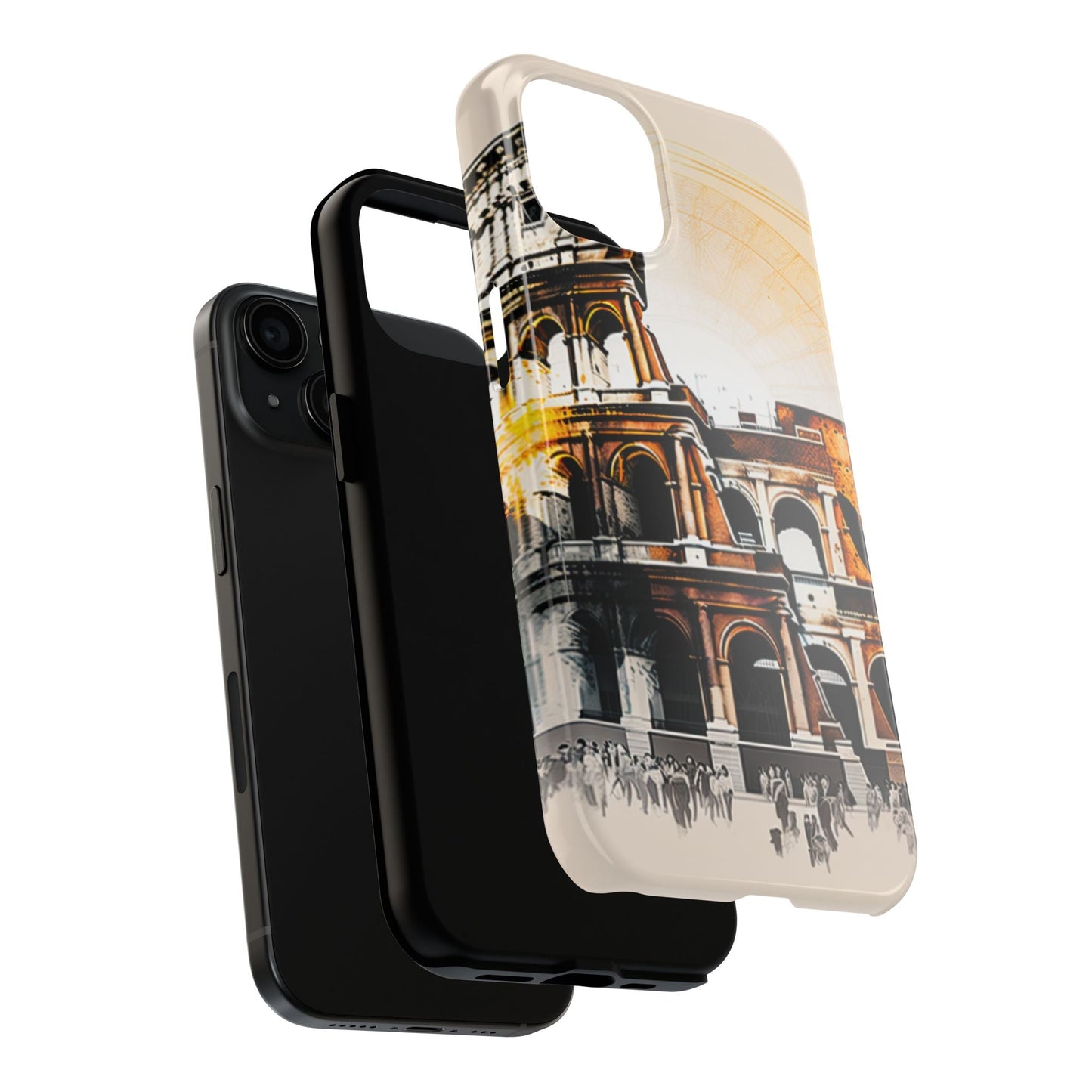 Rome Colosseum iPhone Case - Vintage Illustration Style with Italian Landmark Design - BOGO Cases
