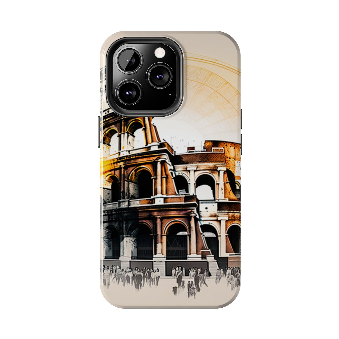 Rome Colosseum iPhone Case - Vintage Illustration Style with Italian Landmark Design - BOGO Cases