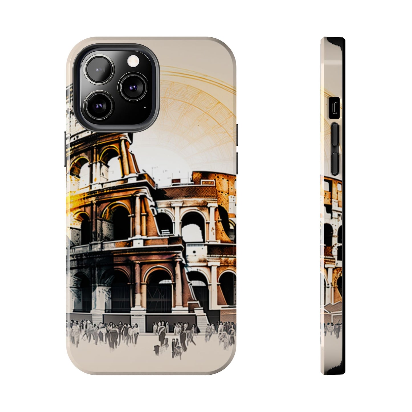 Rome Colosseum iPhone Case - Vintage Illustration Style with Italian Landmark Design - BOGO Cases