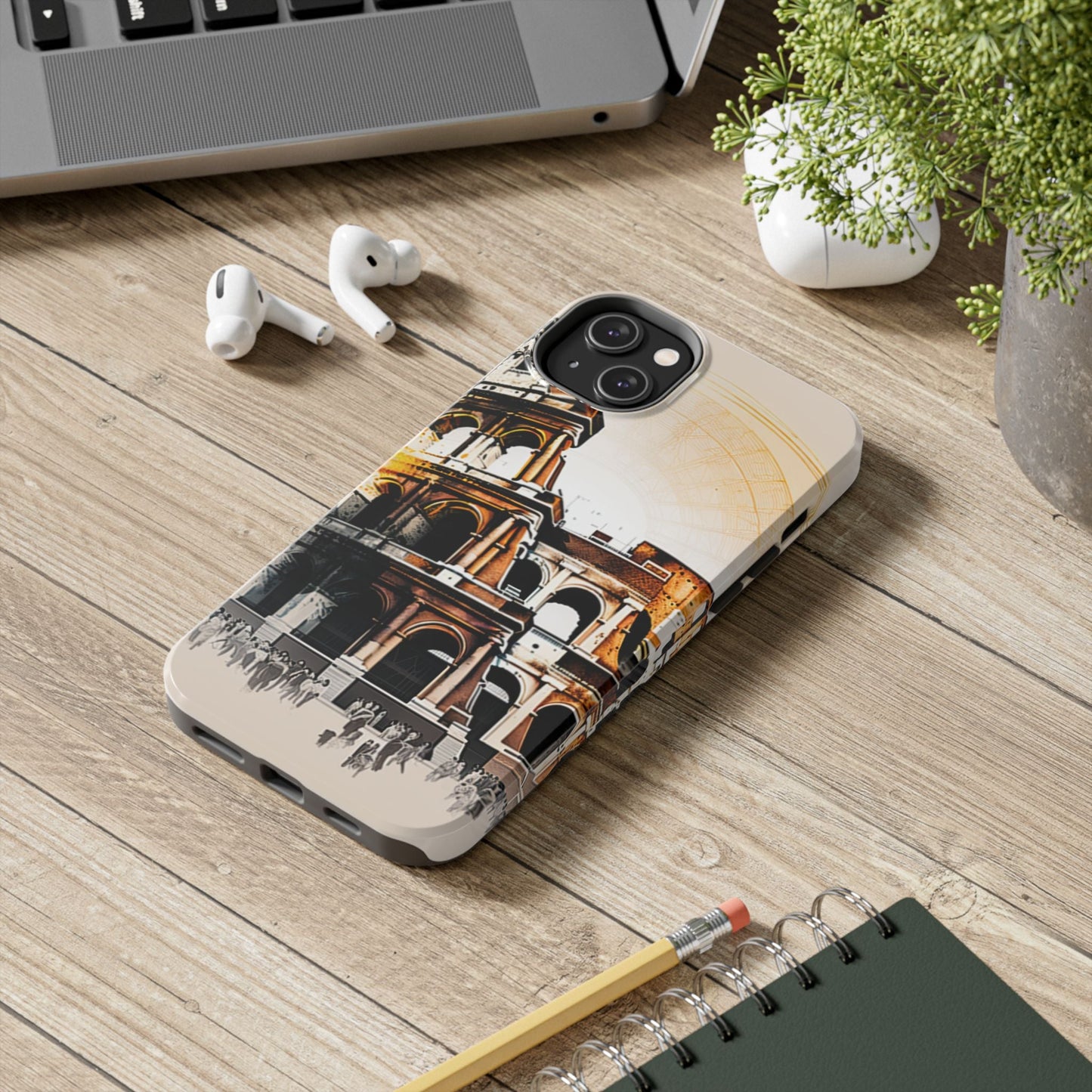 Rome Colosseum iPhone Case - Vintage Illustration Style with Italian Landmark Design - BOGO Cases