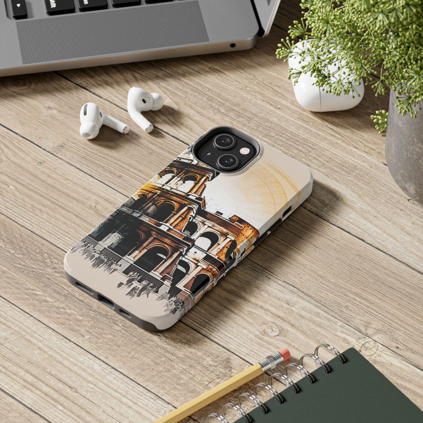 Rome Colosseum iPhone Case - Vintage Illustration Style with Italian Landmark Design - BOGO Cases