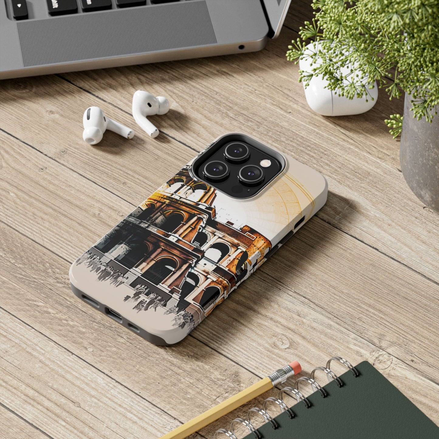 Rome Colosseum iPhone Case - Vintage Illustration Style with Italian Landmark Design - BOGO Cases