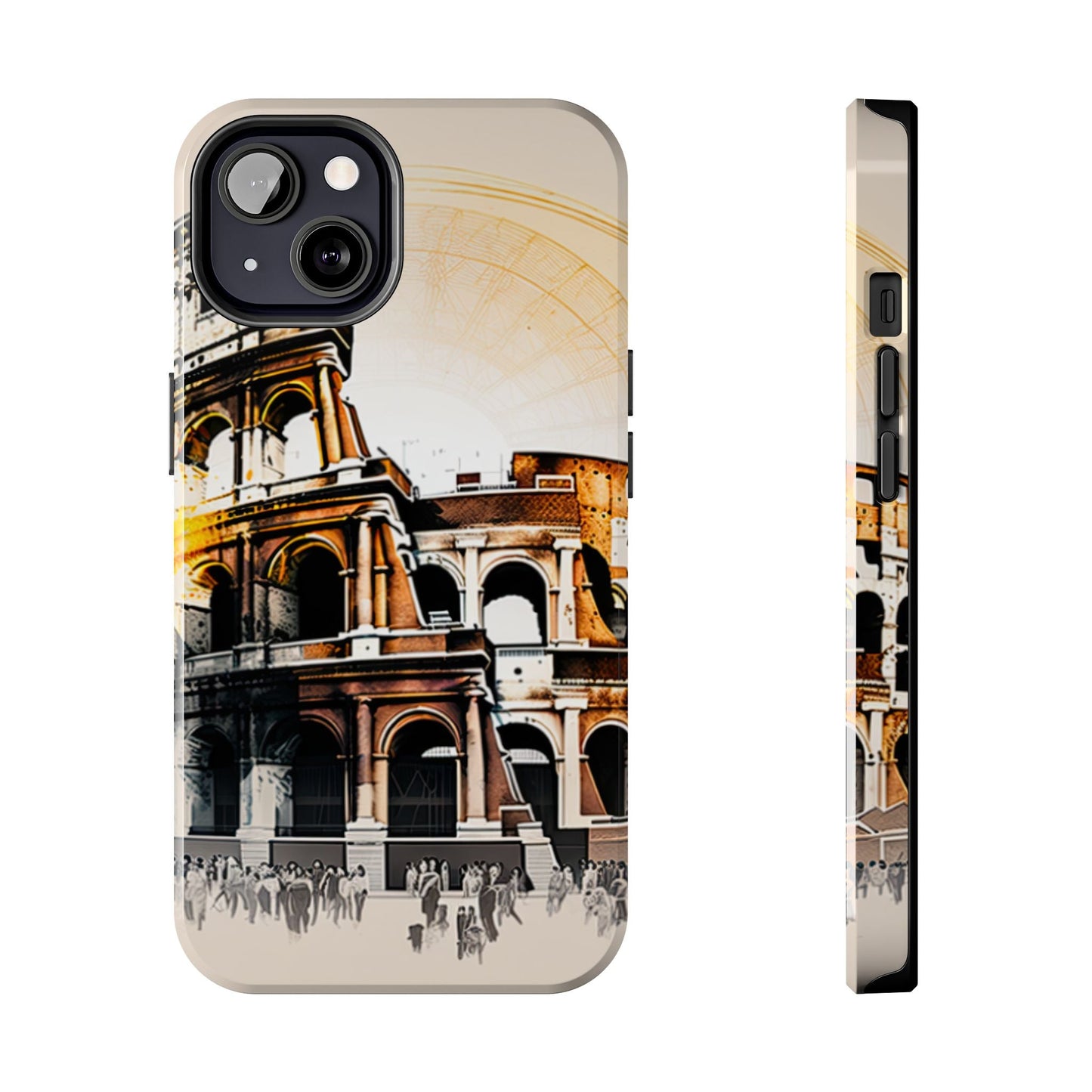 Rome Colosseum iPhone Case - Vintage Illustration Style with Italian Landmark Design - BOGO Cases