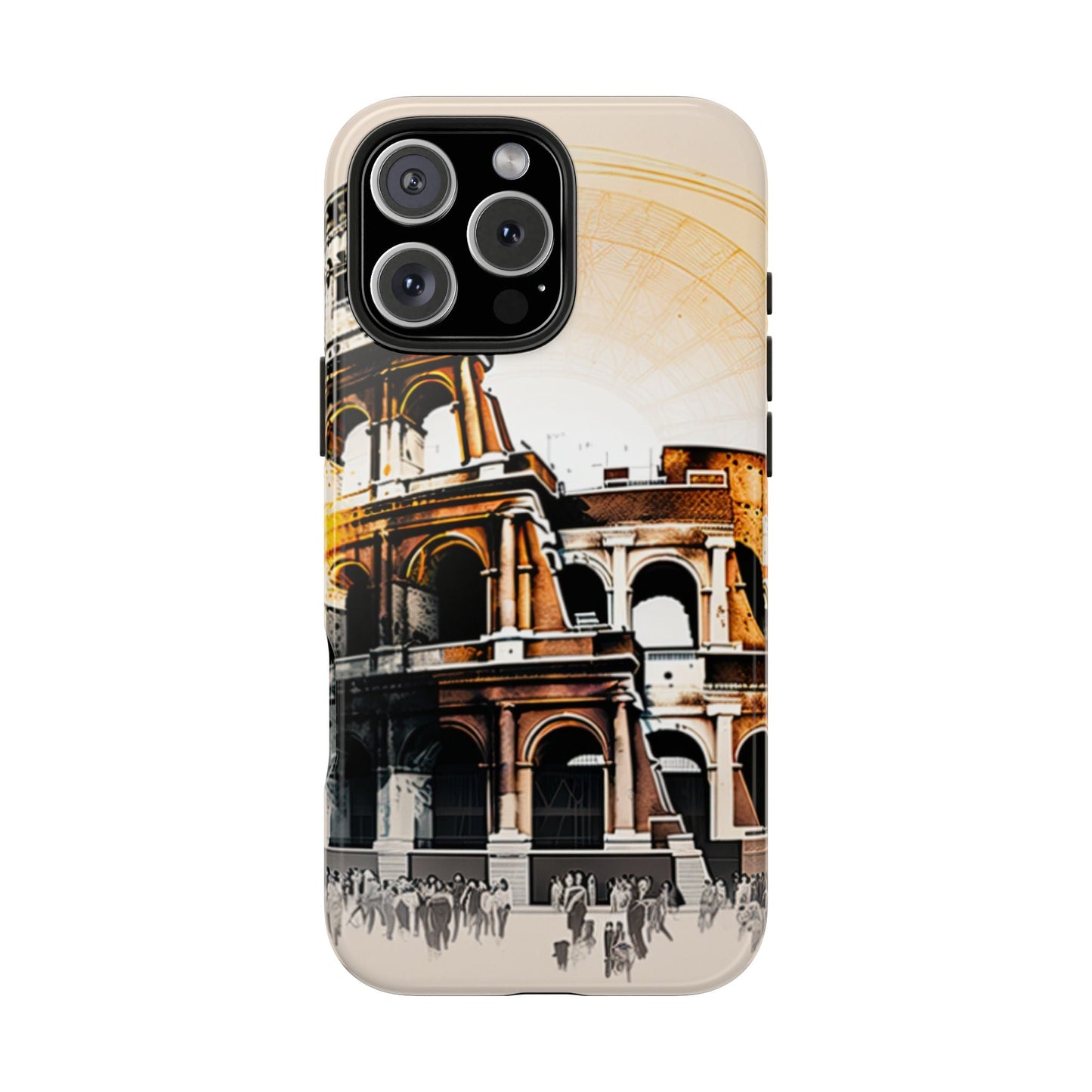 Rome Colosseum iPhone Case - Vintage Illustration Style with Italian Landmark Design - BOGO Cases