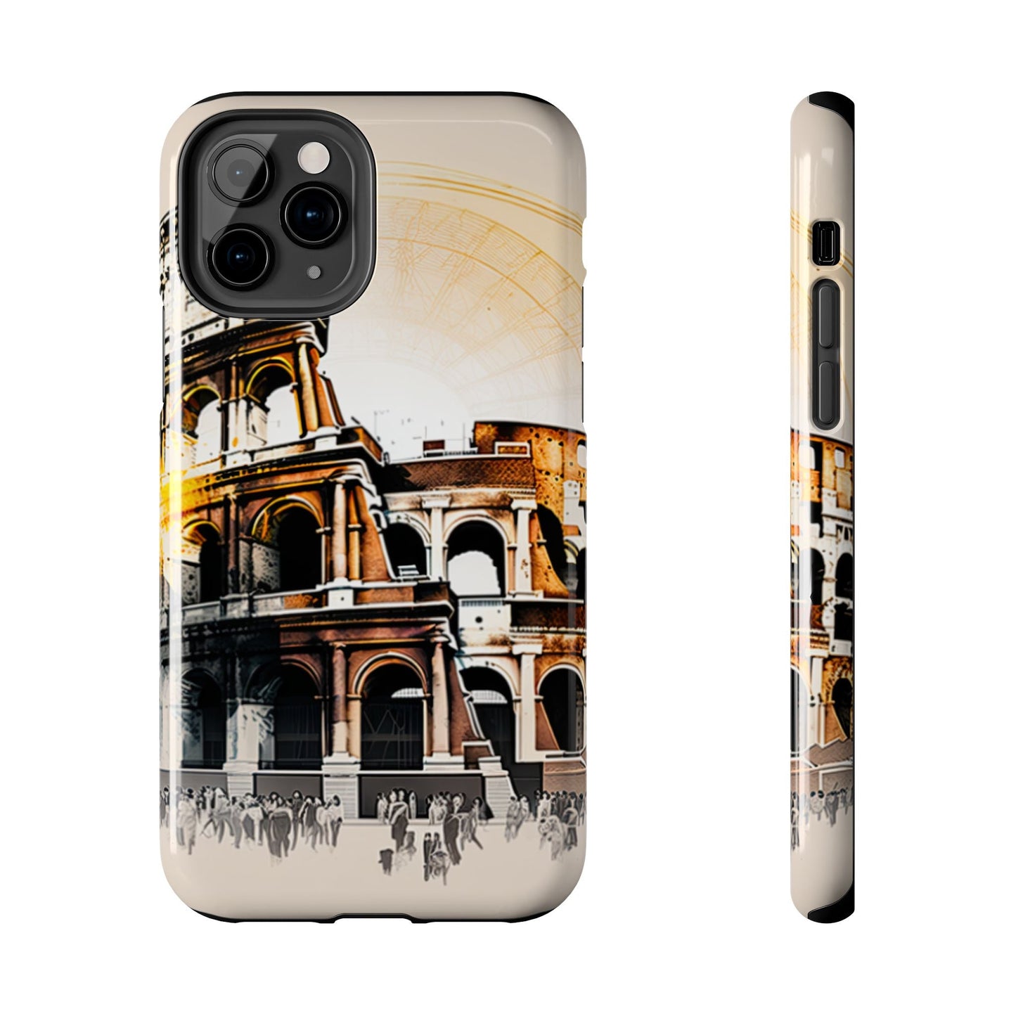 Rome Colosseum iPhone Case - Vintage Illustration Style with Italian Landmark Design - BOGO Cases