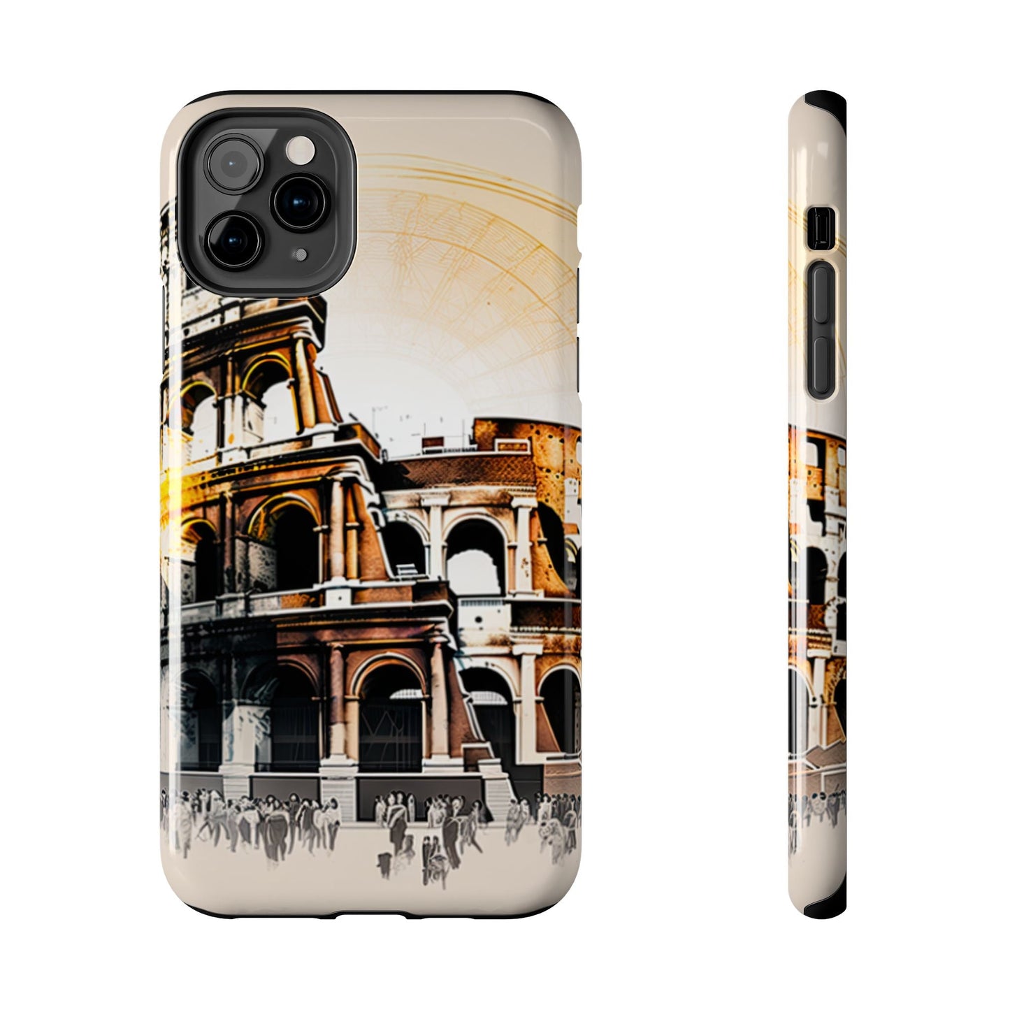 Rome Colosseum iPhone Case - Vintage Illustration Style with Italian Landmark Design - BOGO Cases