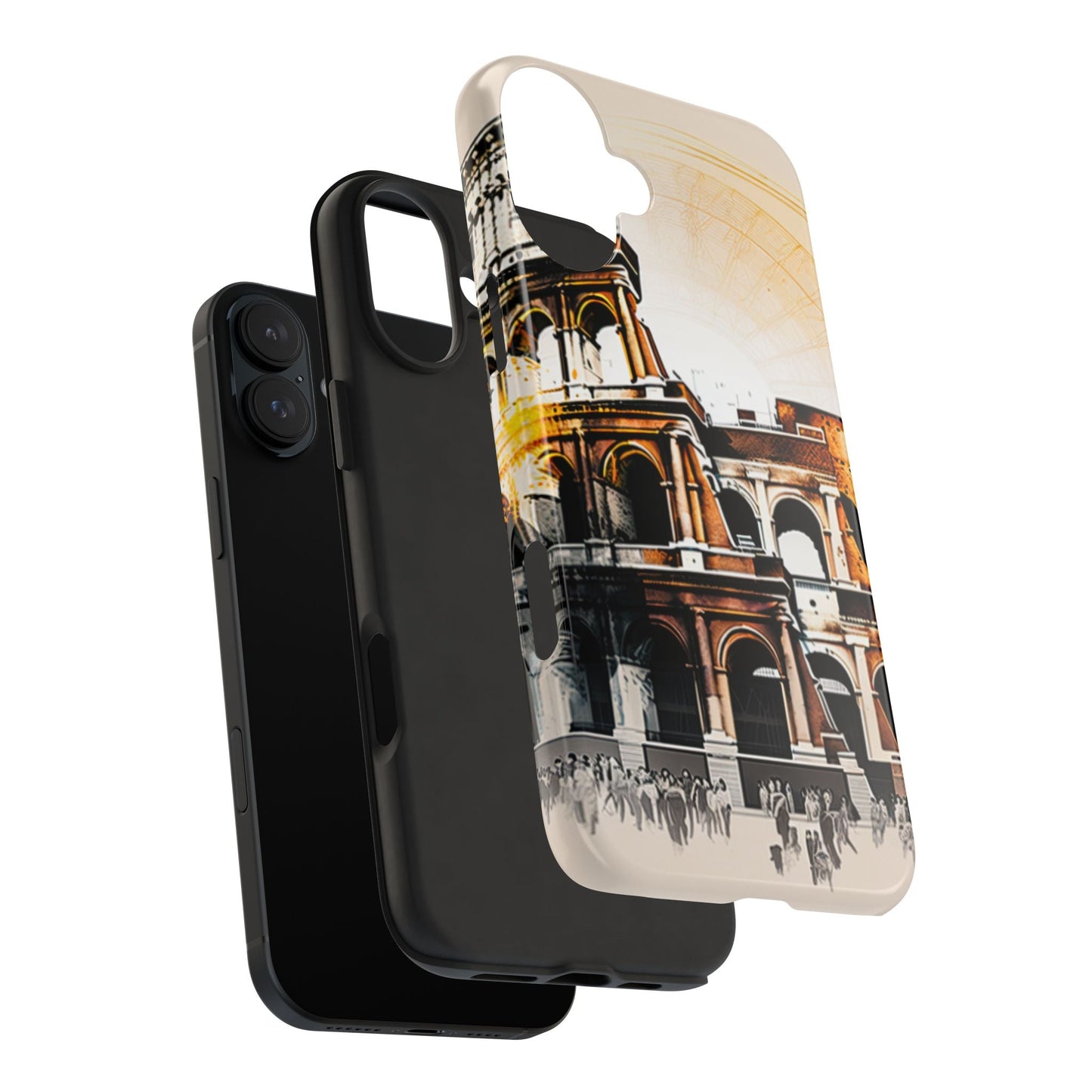 Rome Colosseum iPhone Case - Vintage Illustration Style with Italian Landmark Design - BOGO Cases