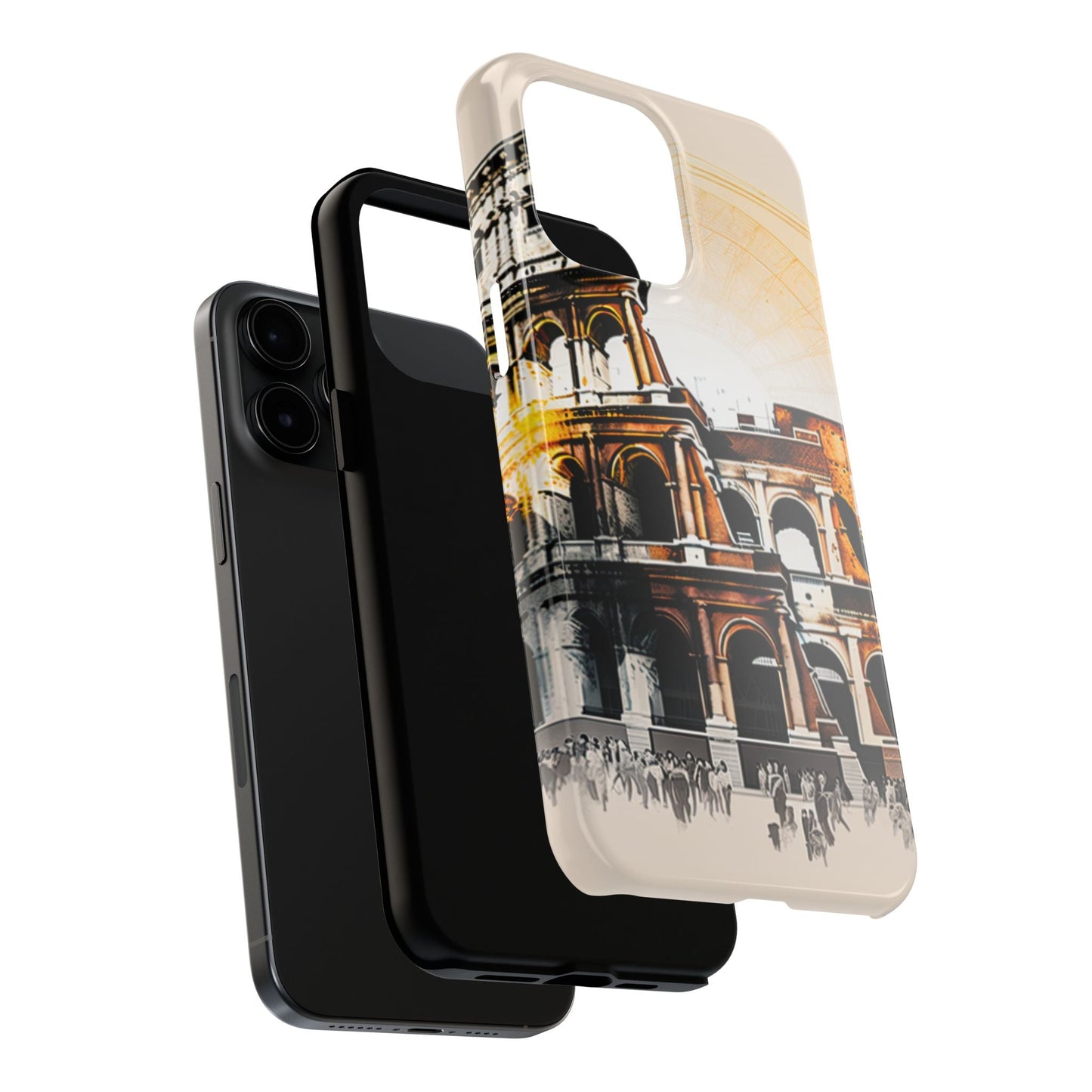 Rome Colosseum iPhone Case - Vintage Illustration Style with Italian Landmark Design - BOGO Cases