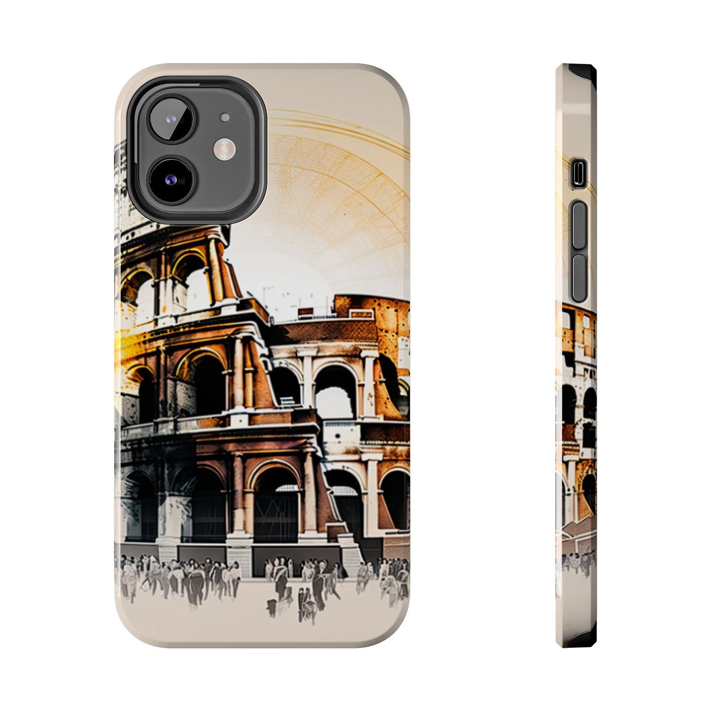 Rome Colosseum iPhone Case - Vintage Illustration Style with Italian Landmark Design - BOGO Cases
