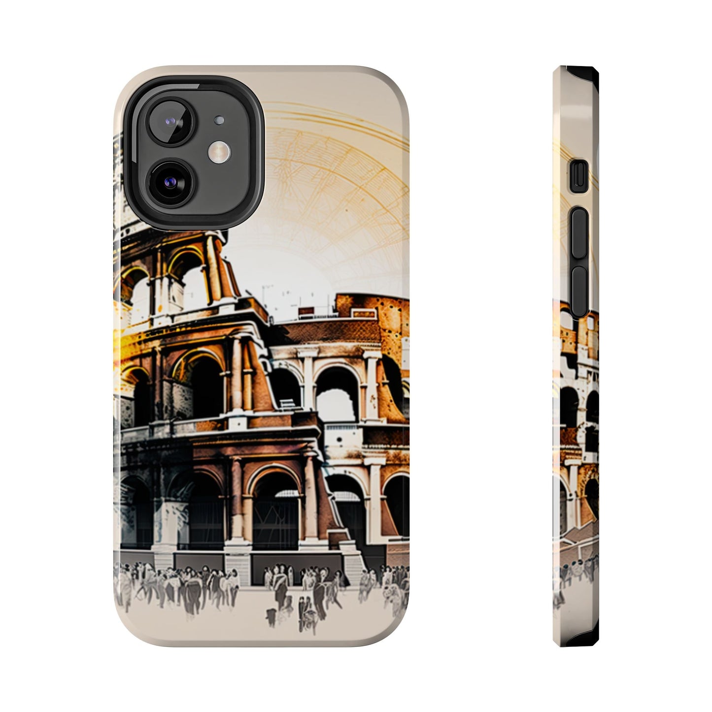 Rome Colosseum iPhone Case - Vintage Illustration Style with Italian Landmark Design - BOGO Cases