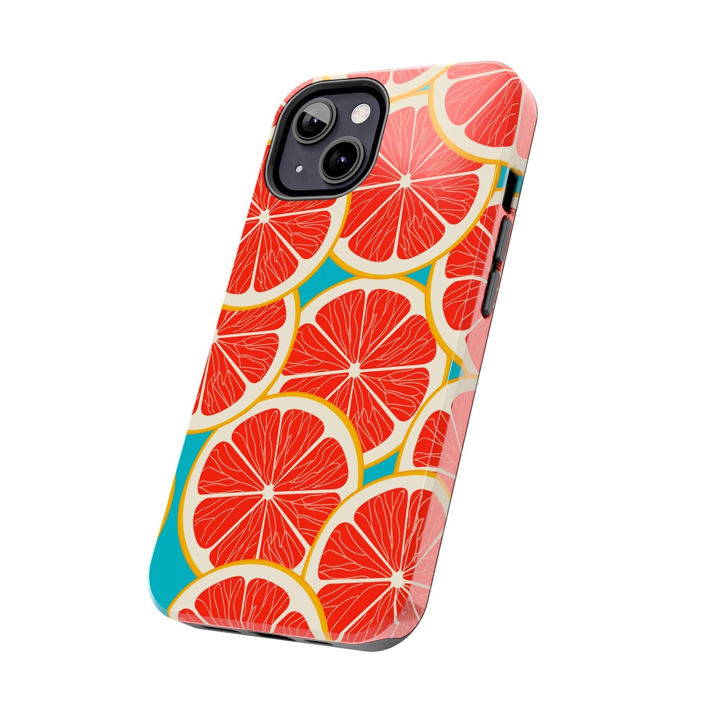 Ruby Grapefruit Pop Tough iPhone Case – Vibrant Citrus Design, Shock - Resistant Protection - BOGO Cases