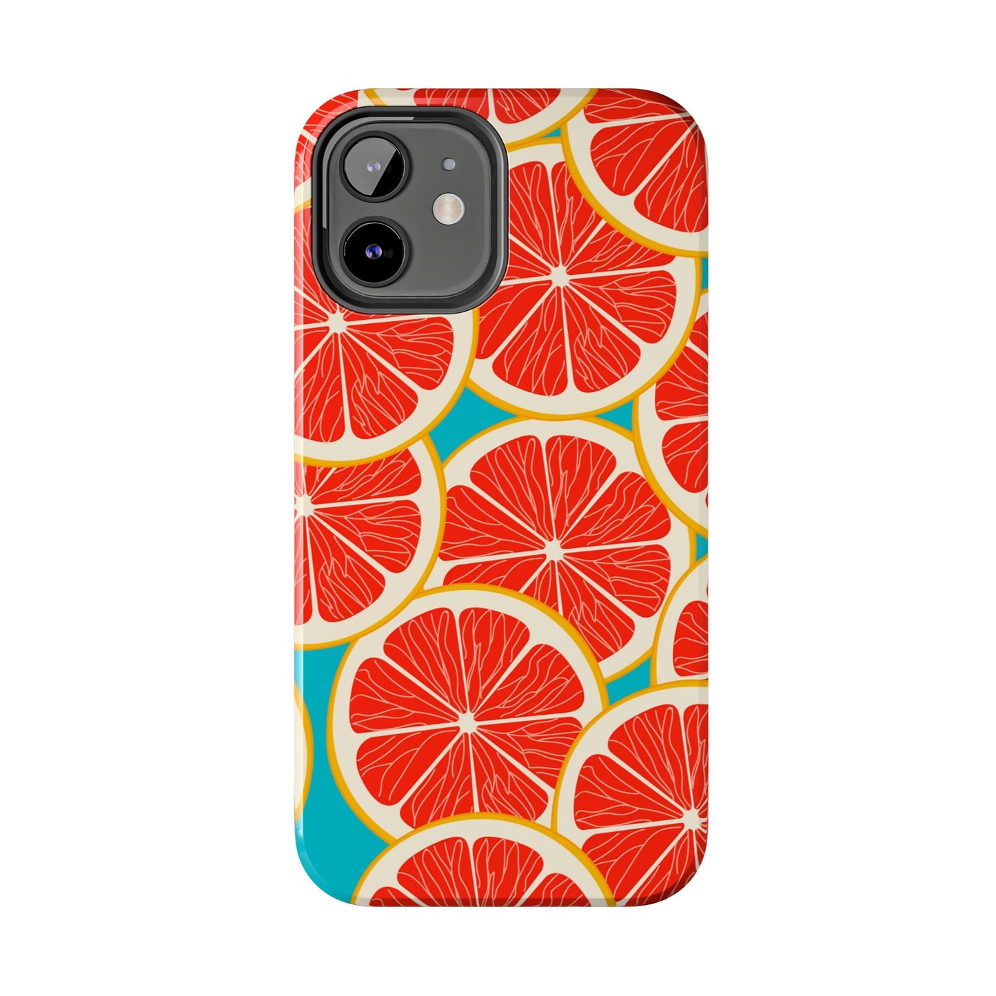 Ruby Grapefruit Pop Tough iPhone Case – Vibrant Citrus Design, Shock - Resistant Protection - BOGO Cases