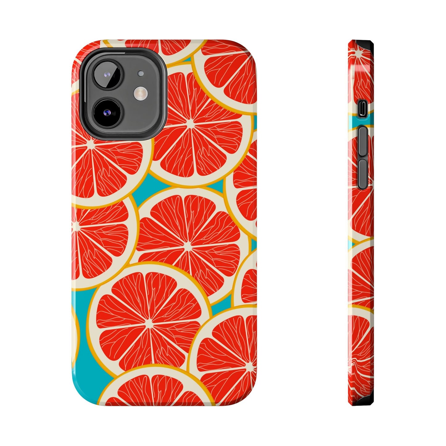 Ruby Grapefruit Pop Tough iPhone Case – Vibrant Citrus Design, Shock - Resistant Protection - BOGO Cases