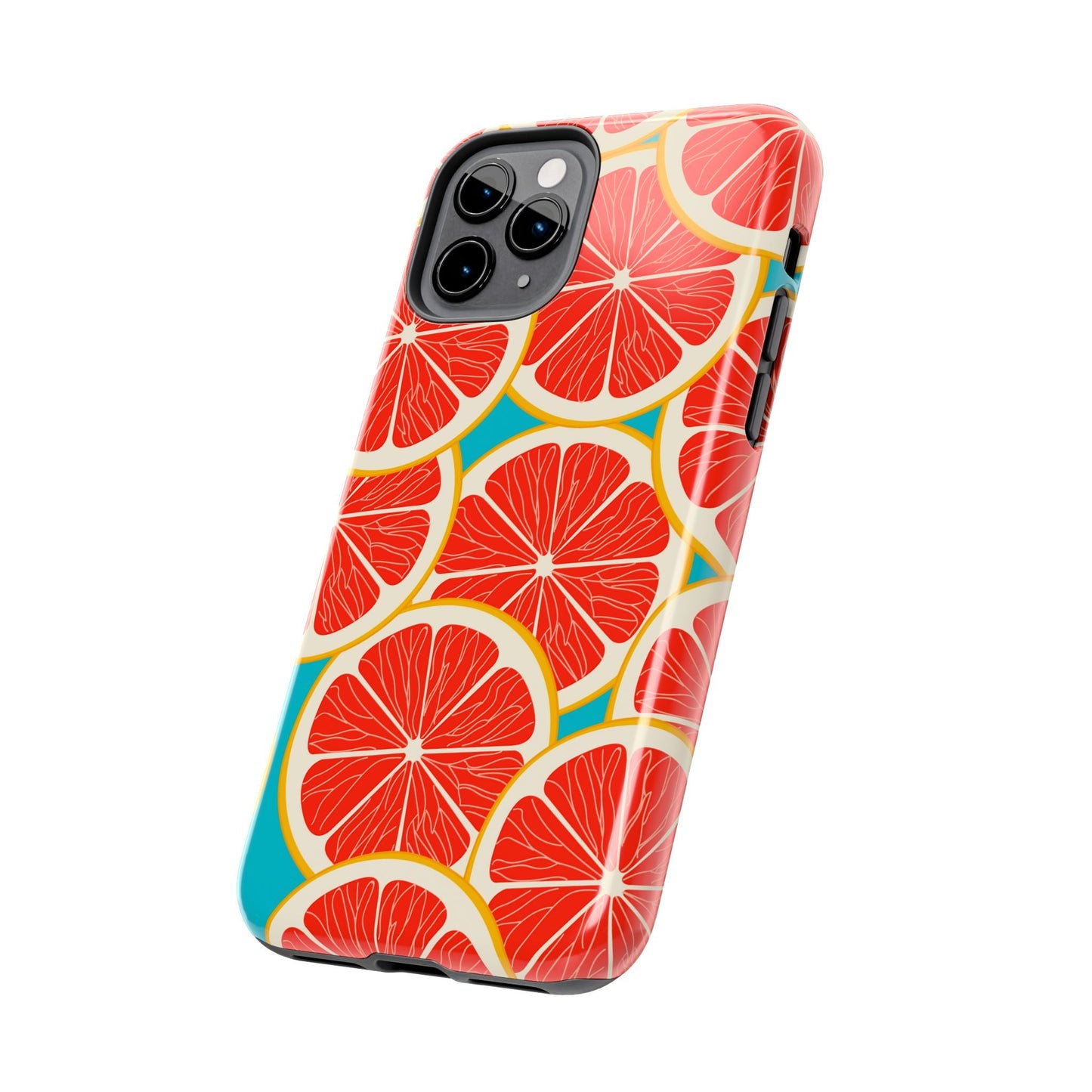 Ruby Grapefruit Pop Tough iPhone Case – Vibrant Citrus Design, Shock - Resistant Protection - BOGO Cases