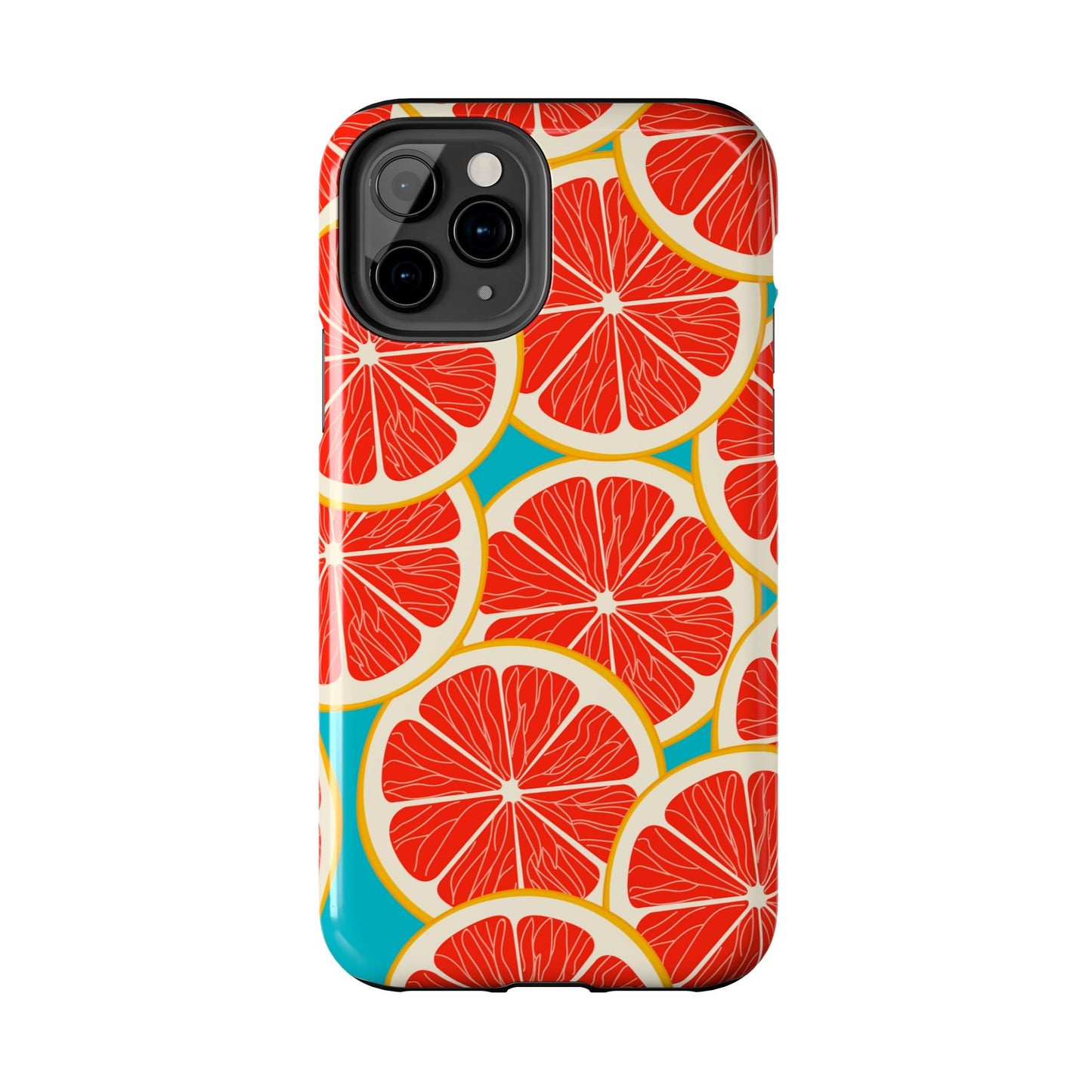 Ruby Grapefruit Pop Tough iPhone Case – Vibrant Citrus Design, Shock - Resistant Protection - BOGO Cases